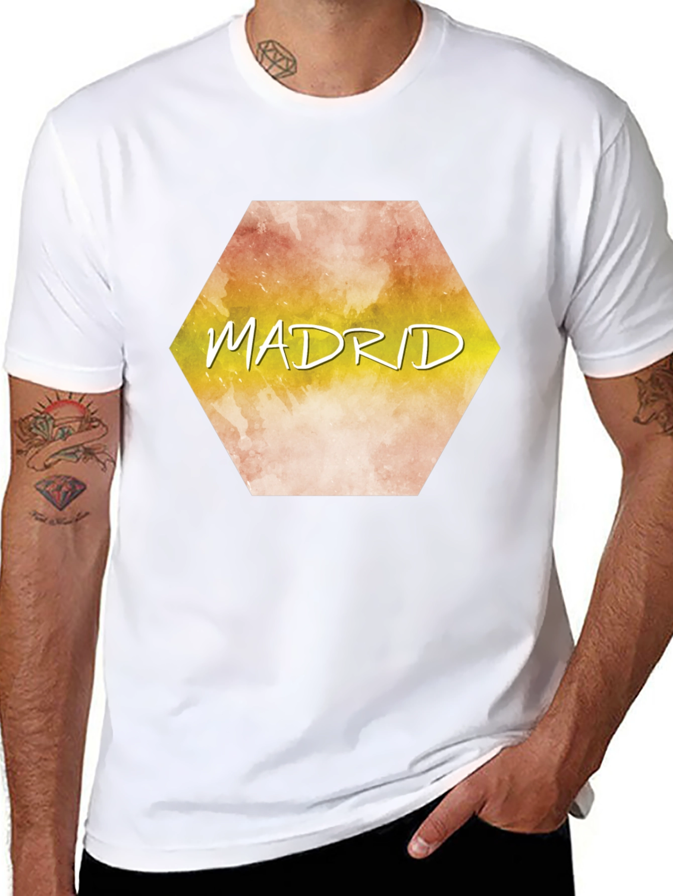 Black Madrid Graphic Tee - Stylish City T-Shirt view 8