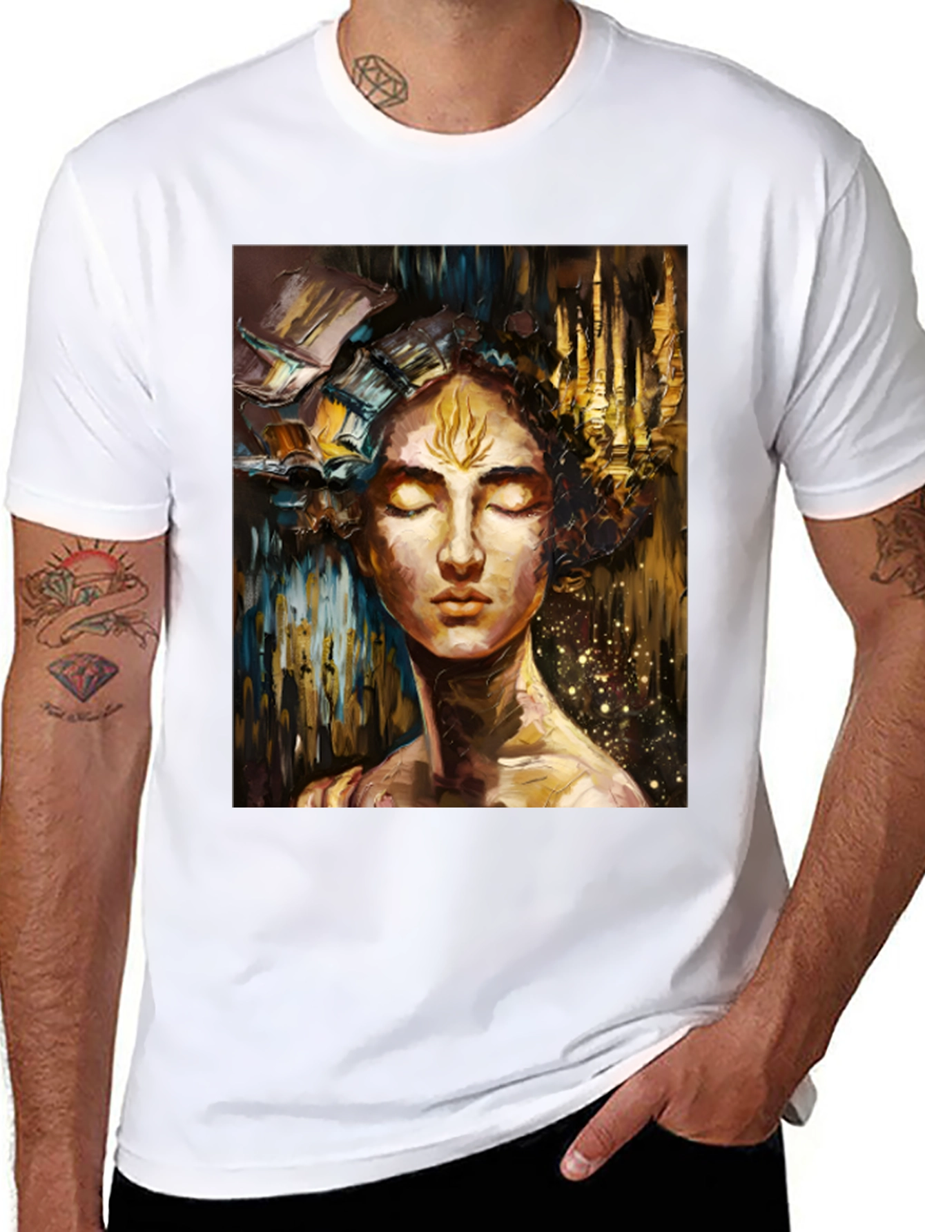 Black Abstract Art Print Black Unisex T-Shirt view 8