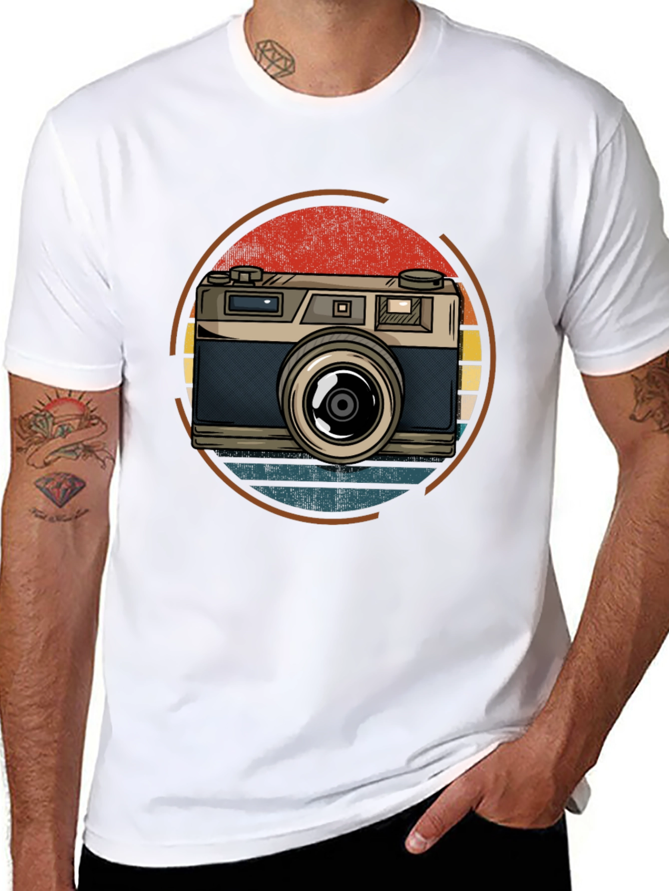Black Retro Camera Graphic Tee - Vintage Photography Shirt view 8
