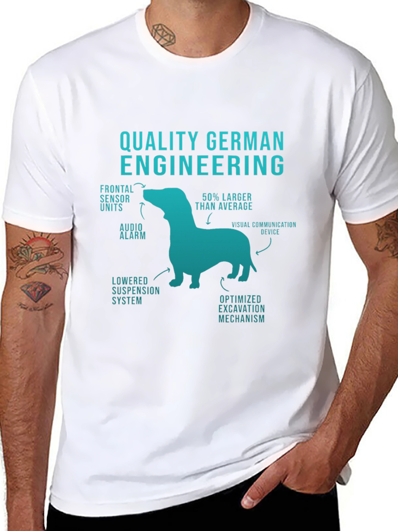 Black Quality German Engineering Funny Dog T-Shirt view 8