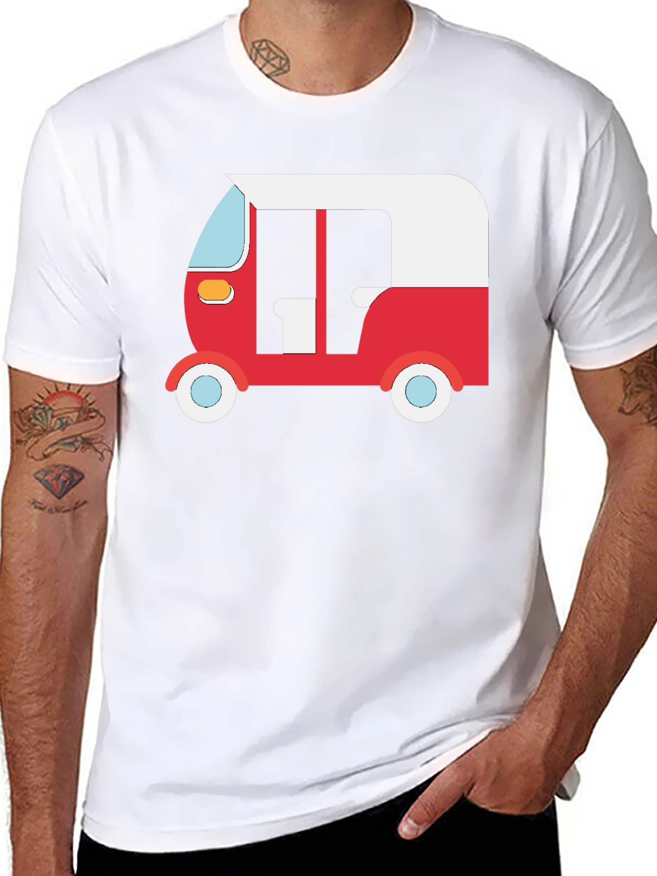 Black Auto Rickshaw Graphic Tee - Black view 8
