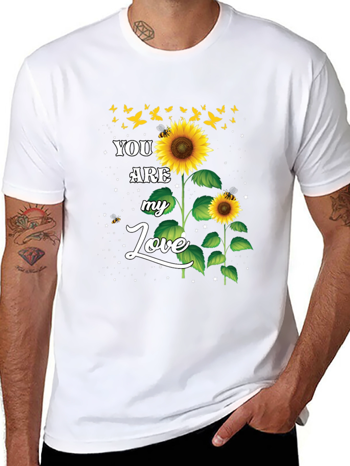 Black Sunflower Love Graphic Tee view 8