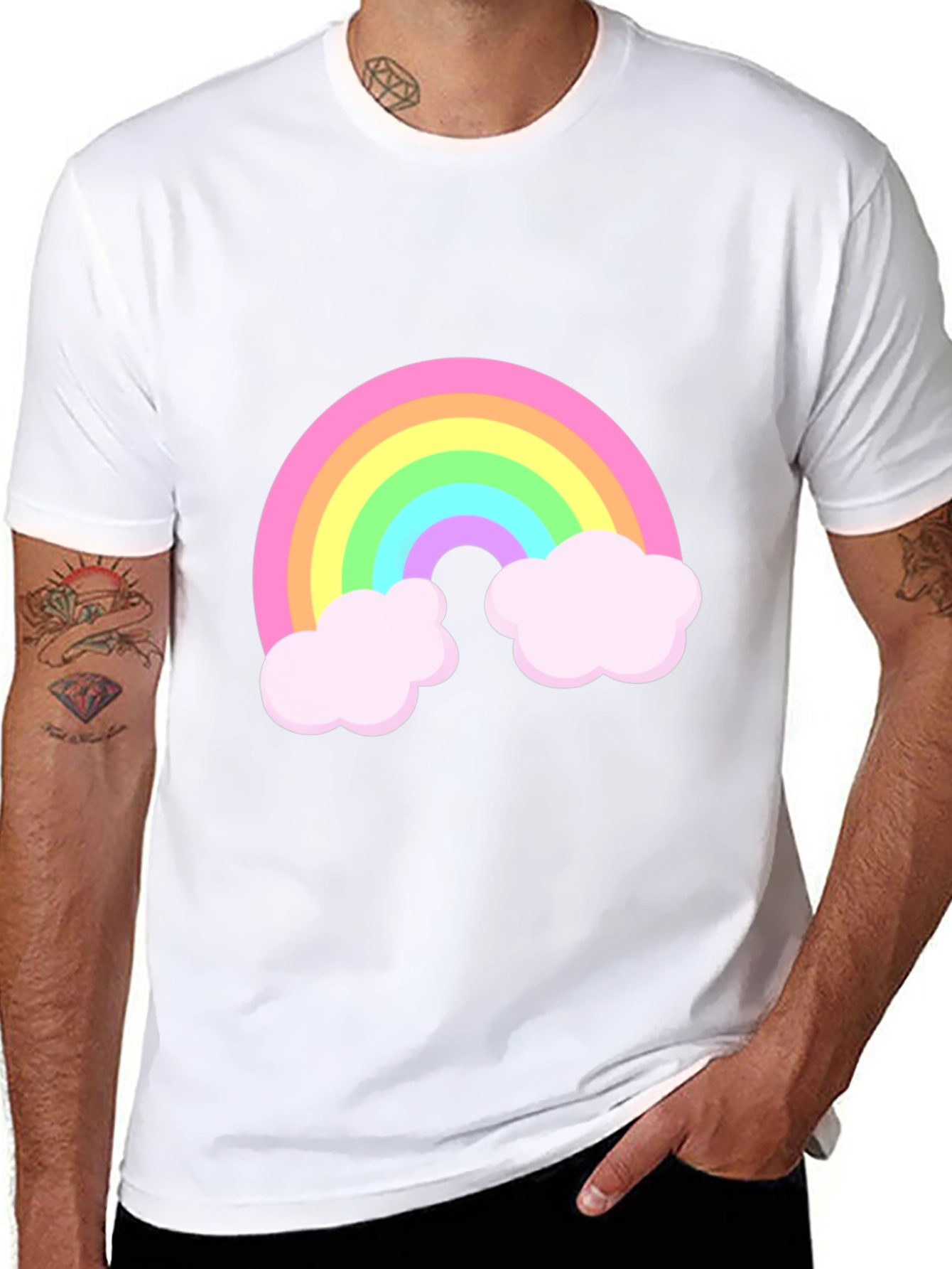 Black Rainbow Graphic Black T-Shirt view 8