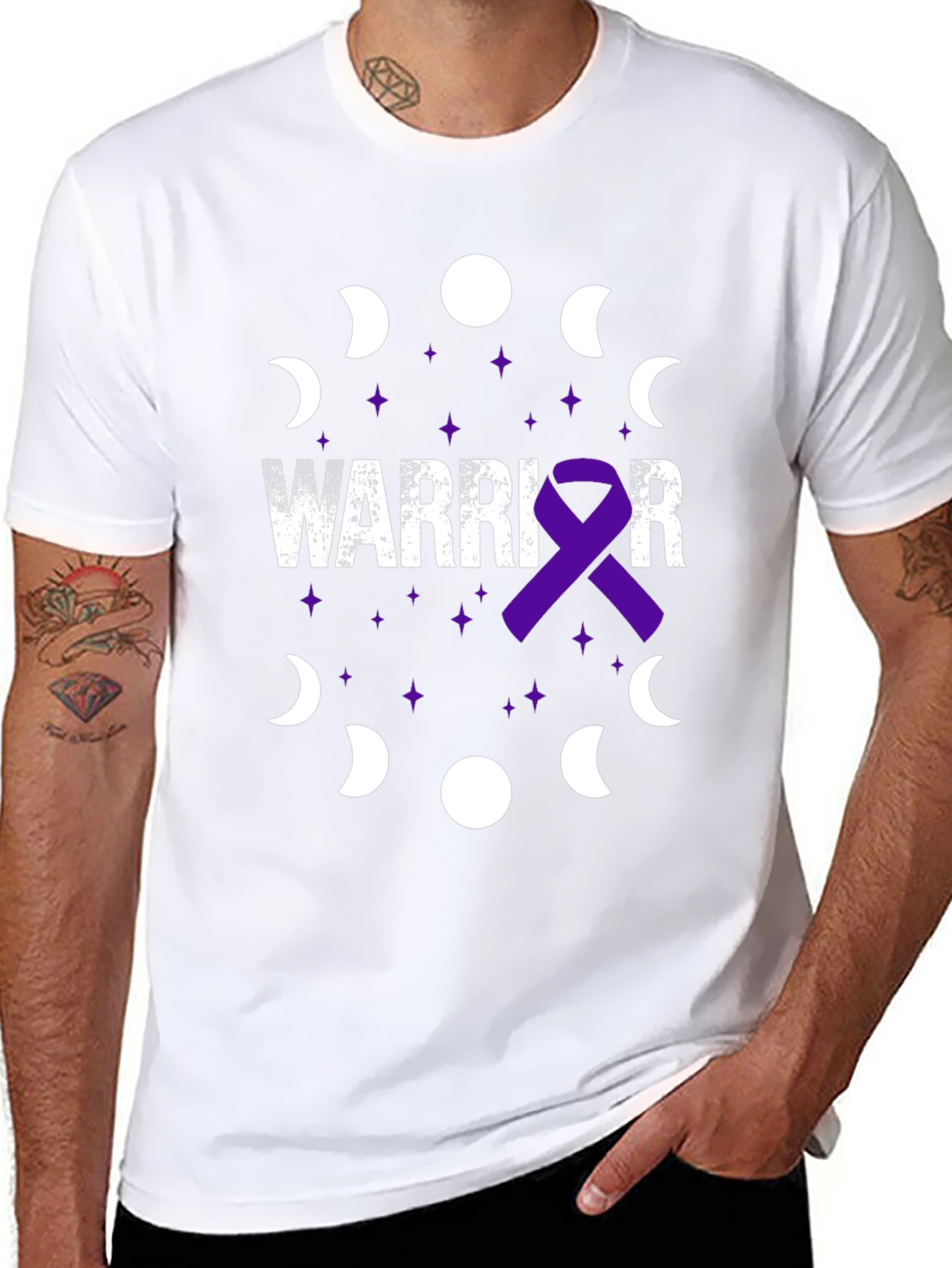 Black Warrior Awareness Ribbon T-Shirt view 8