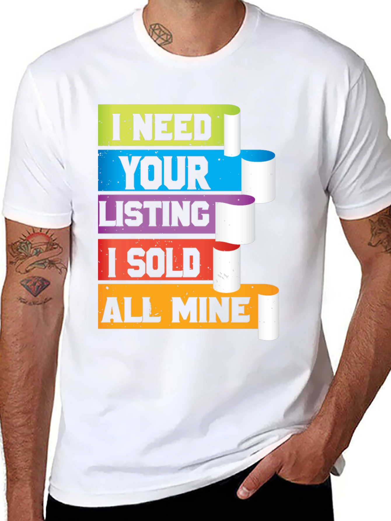 Black Realtor T-Shirt I Need Your Listing I Sold All Mine view 8