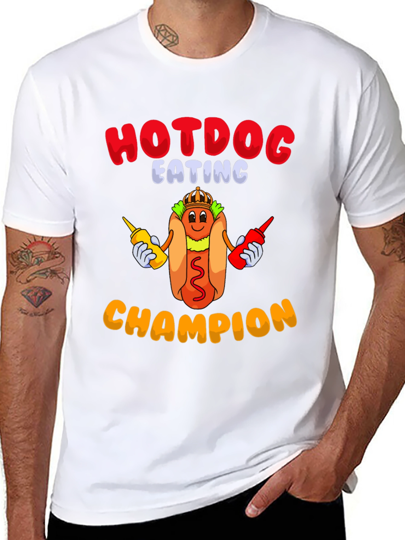 Black Hotdog Eating Champion T-Shirt view 8