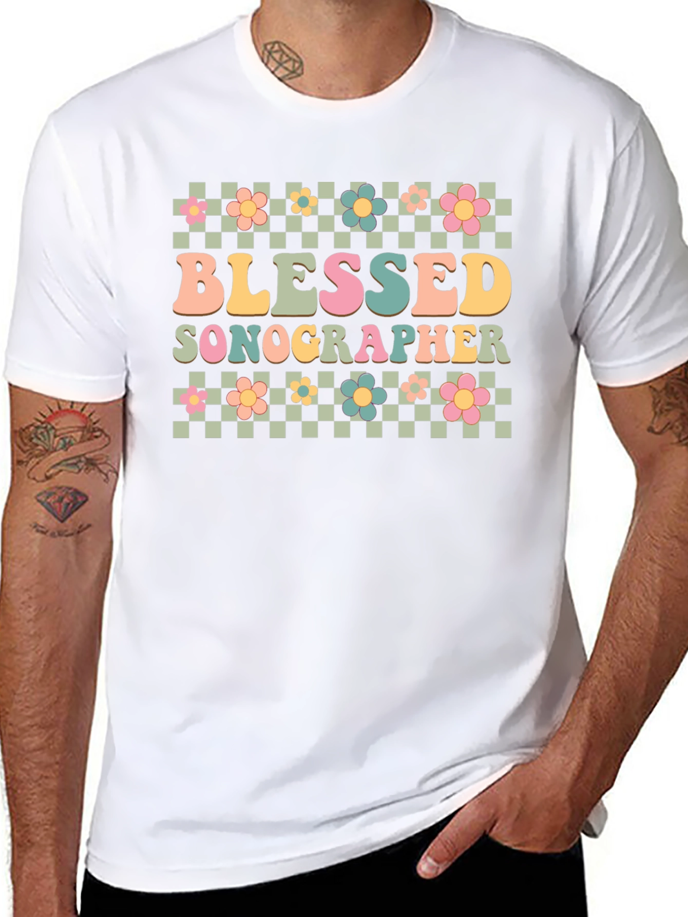 Black Blessed Sonographer Graphic Tee view 8