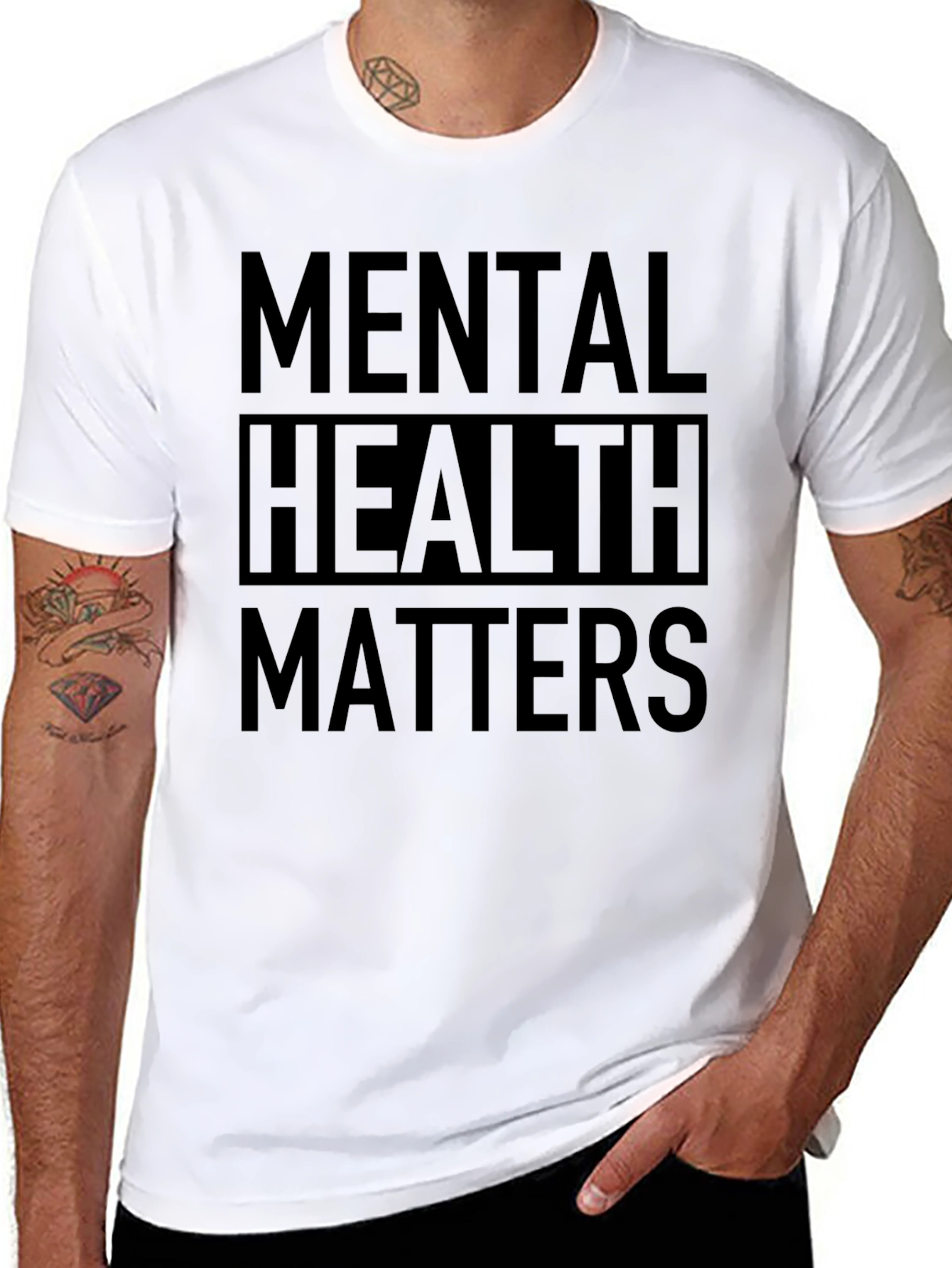 Black Mental Health Matters T-Shirt - Black view 8
