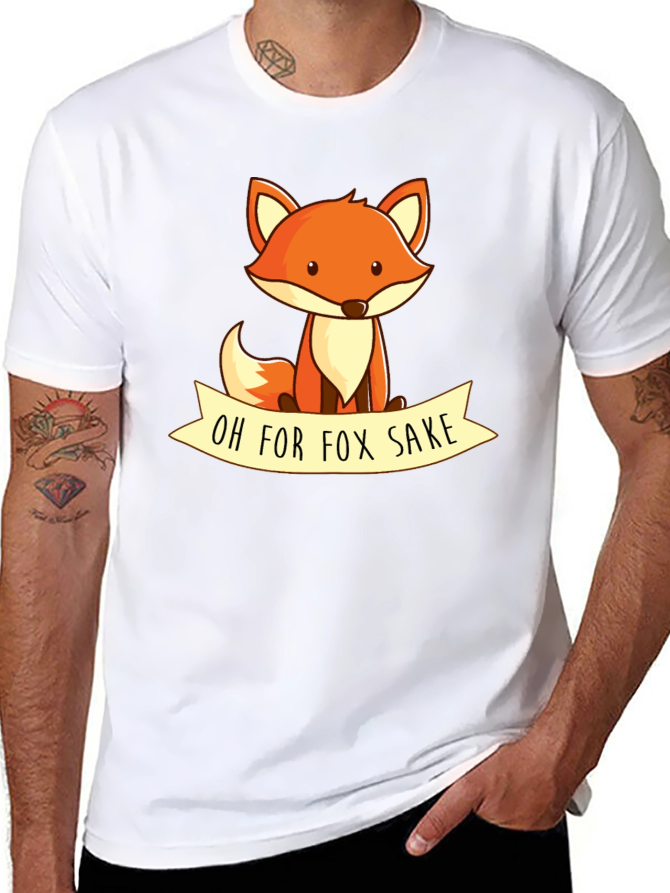 Black Oh For Fox Sake T-Shirt - Cute Animal Graphic Tee view 8