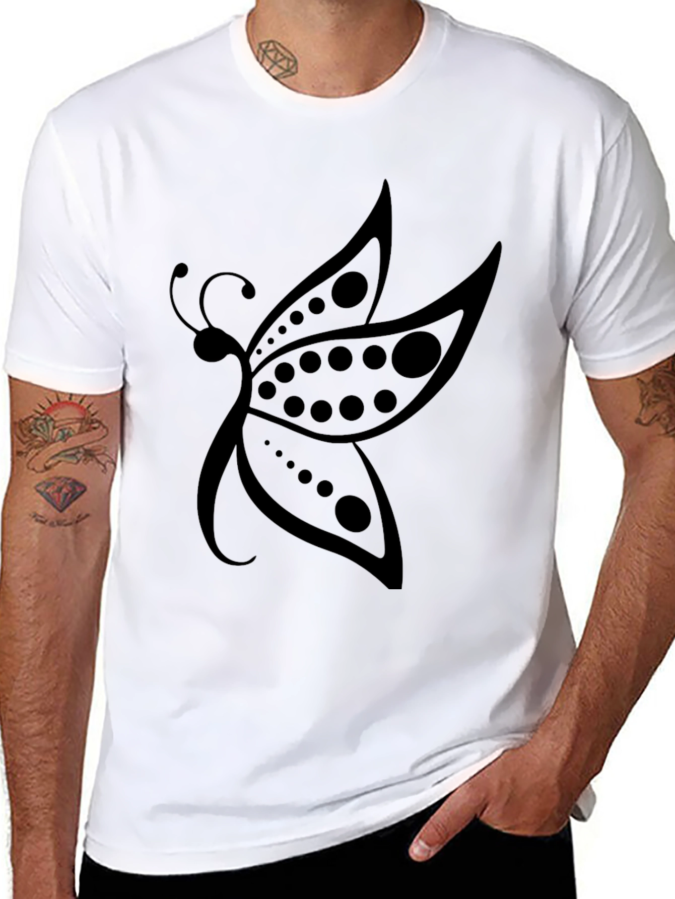 Black Butterfly Graphic T-Shirt - Stylish Black Tee view 8