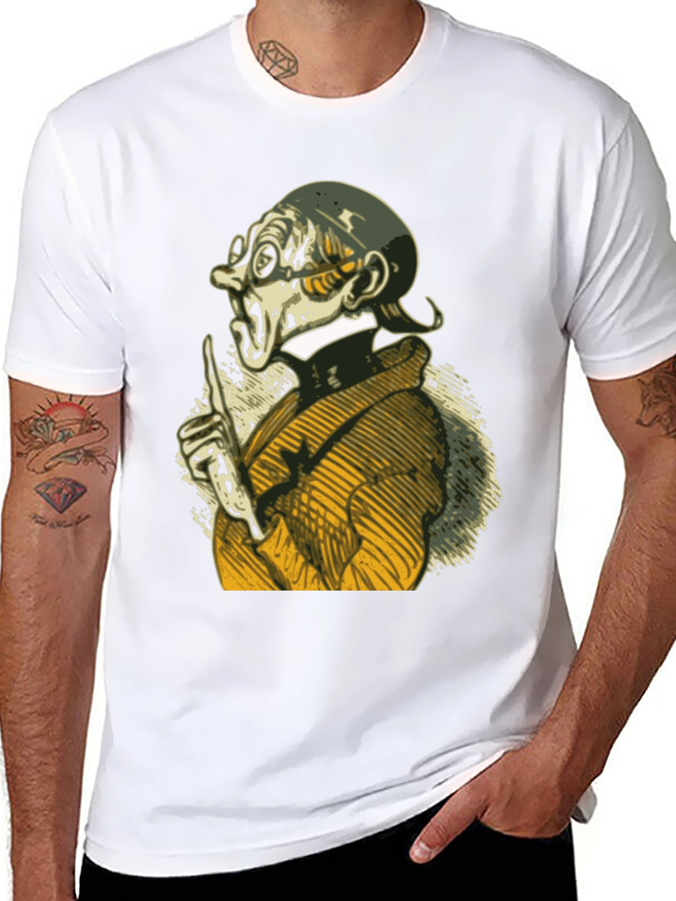 Black Unique Graphic Tee - The Listener view 8