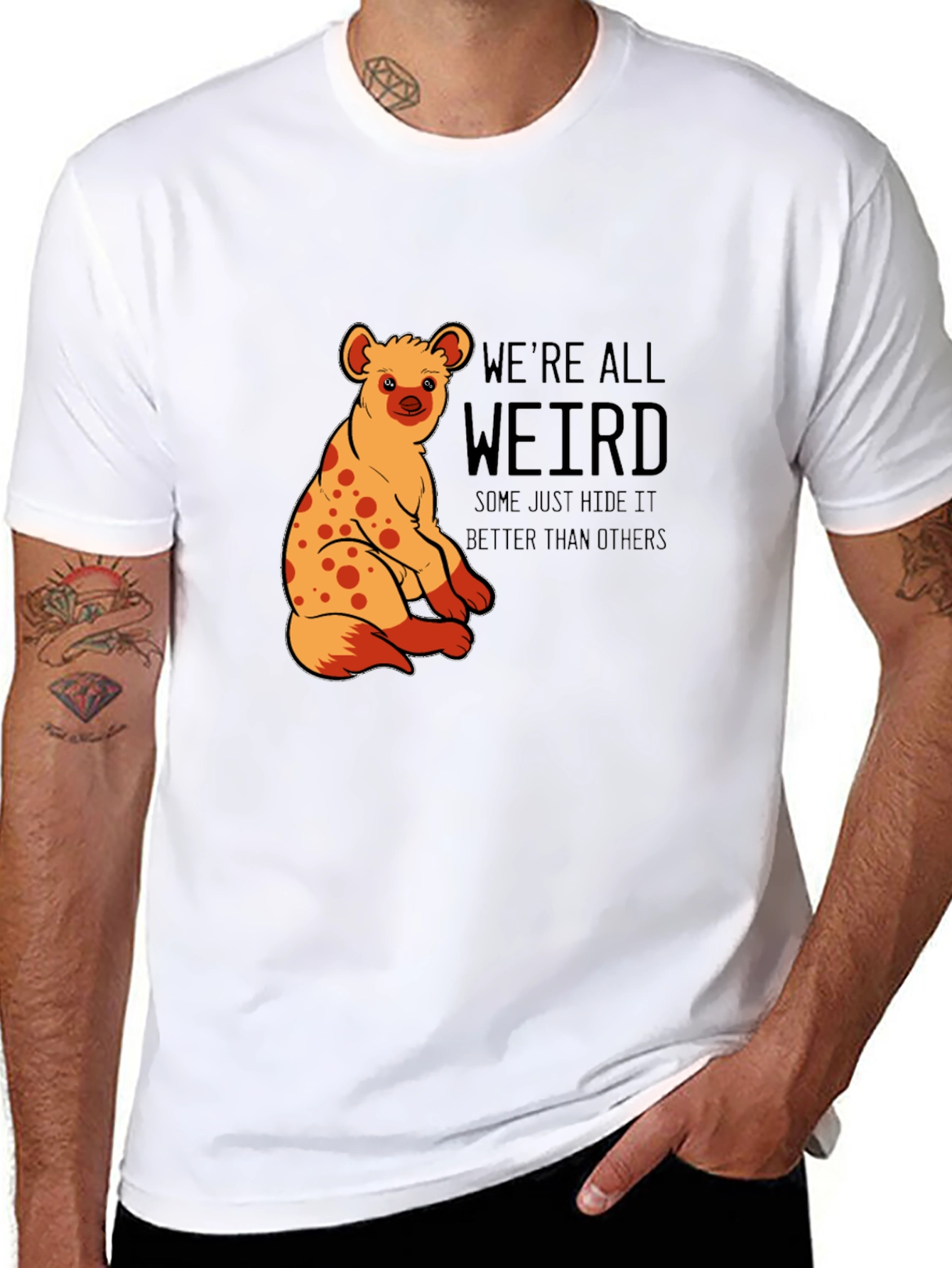 Black We're All Weird Hyena Graphic Tee view 8