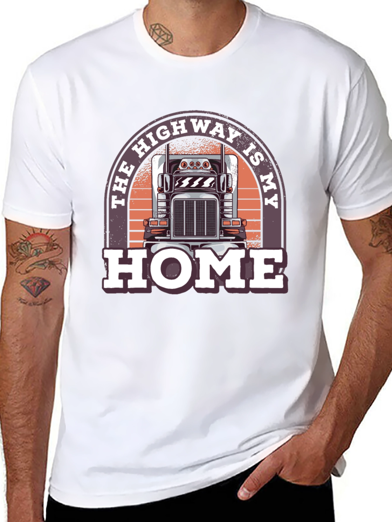 Black Highway Is My Home Trucker T-Shirt view 8