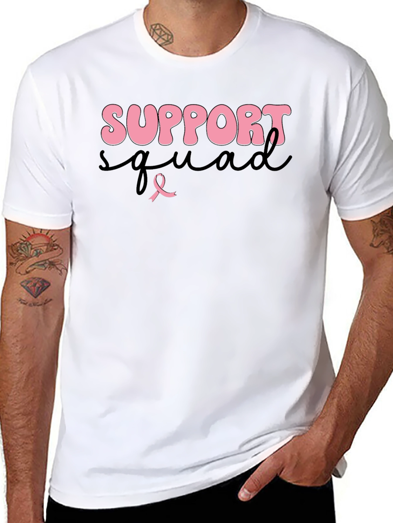 Black Support Squad Breast Cancer Awareness T-Shirt view 8