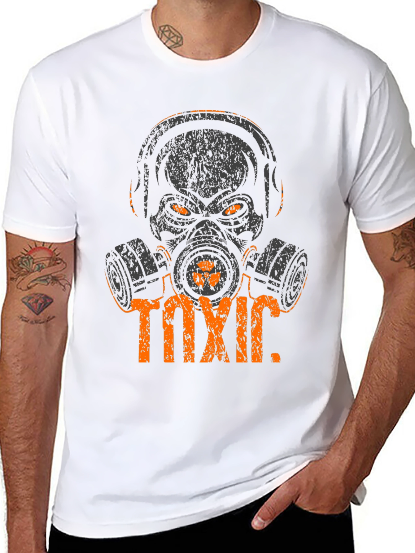 Toxic Skull Graphic Tee - Black Cotton T-Shirt - 8