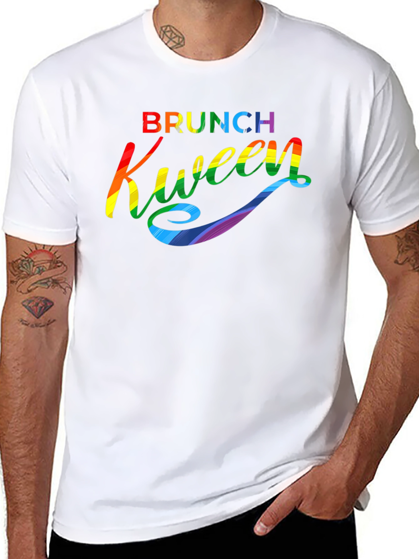 Black Brunch Kween Pride T-Shirt - Rainbow Graphic Tee view 8