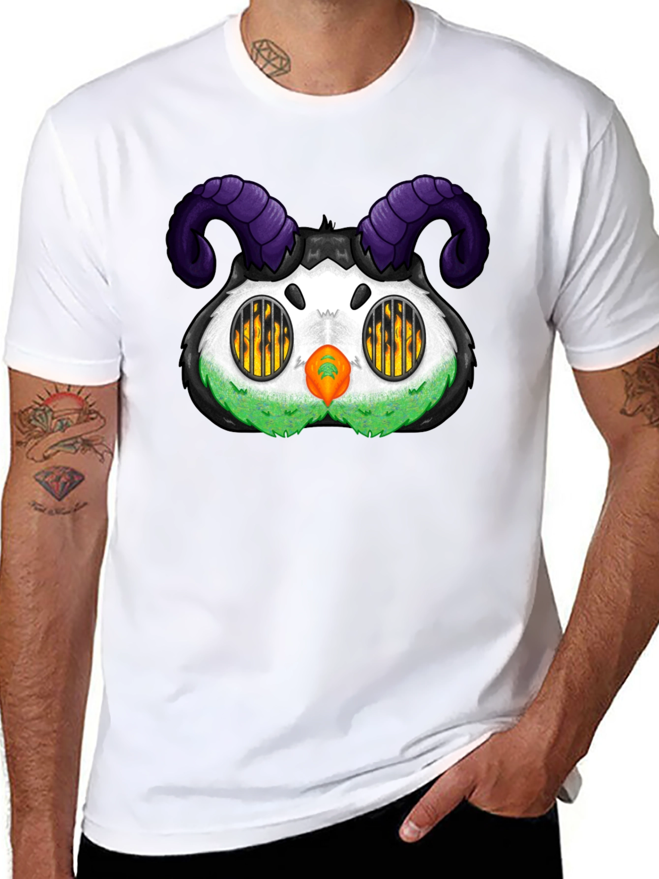 Black Monster T-Shirt with Horns view 8
