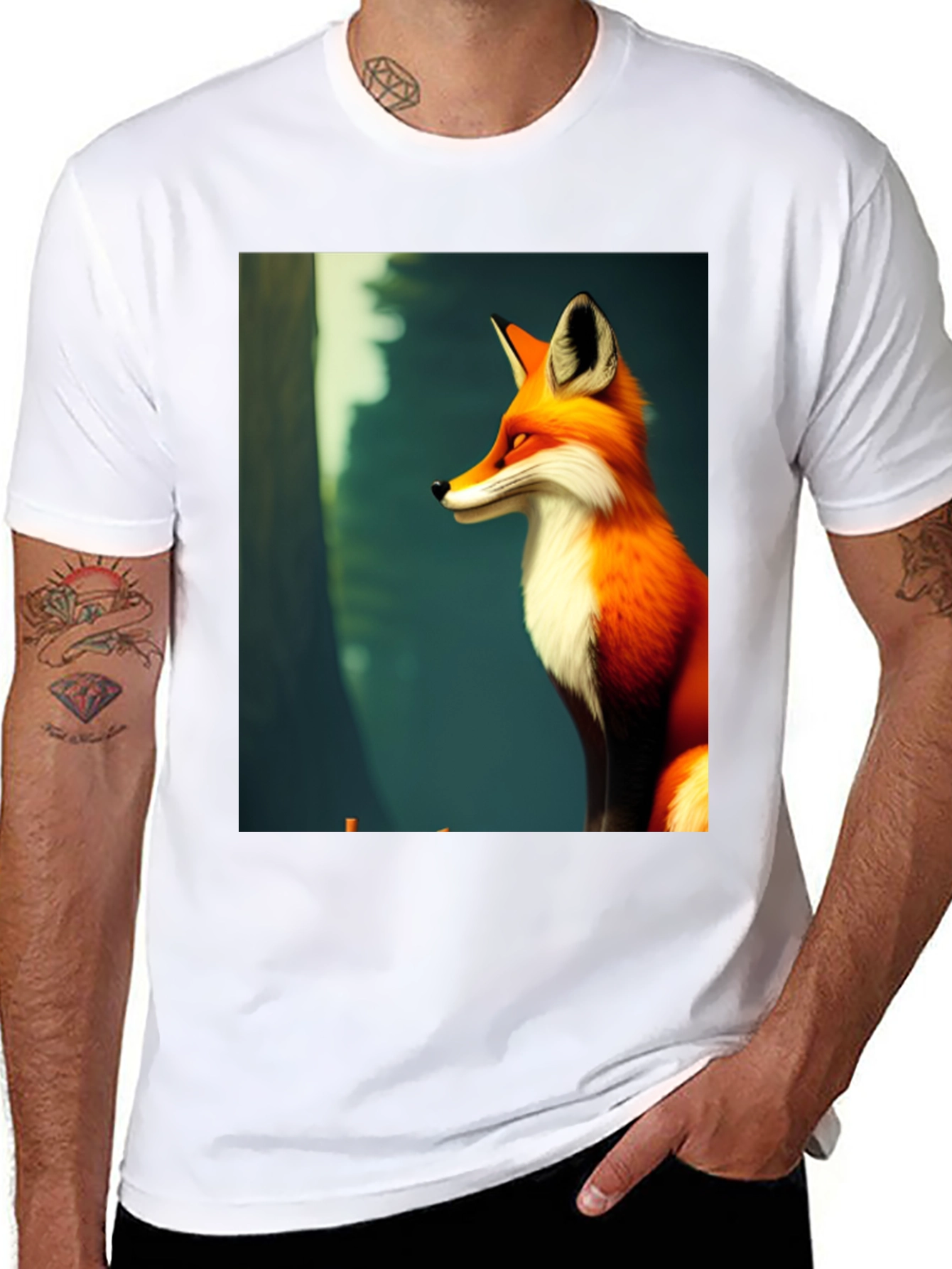 Black Fox Graphic Black T-Shirt - Stylish Men's Tee view 8