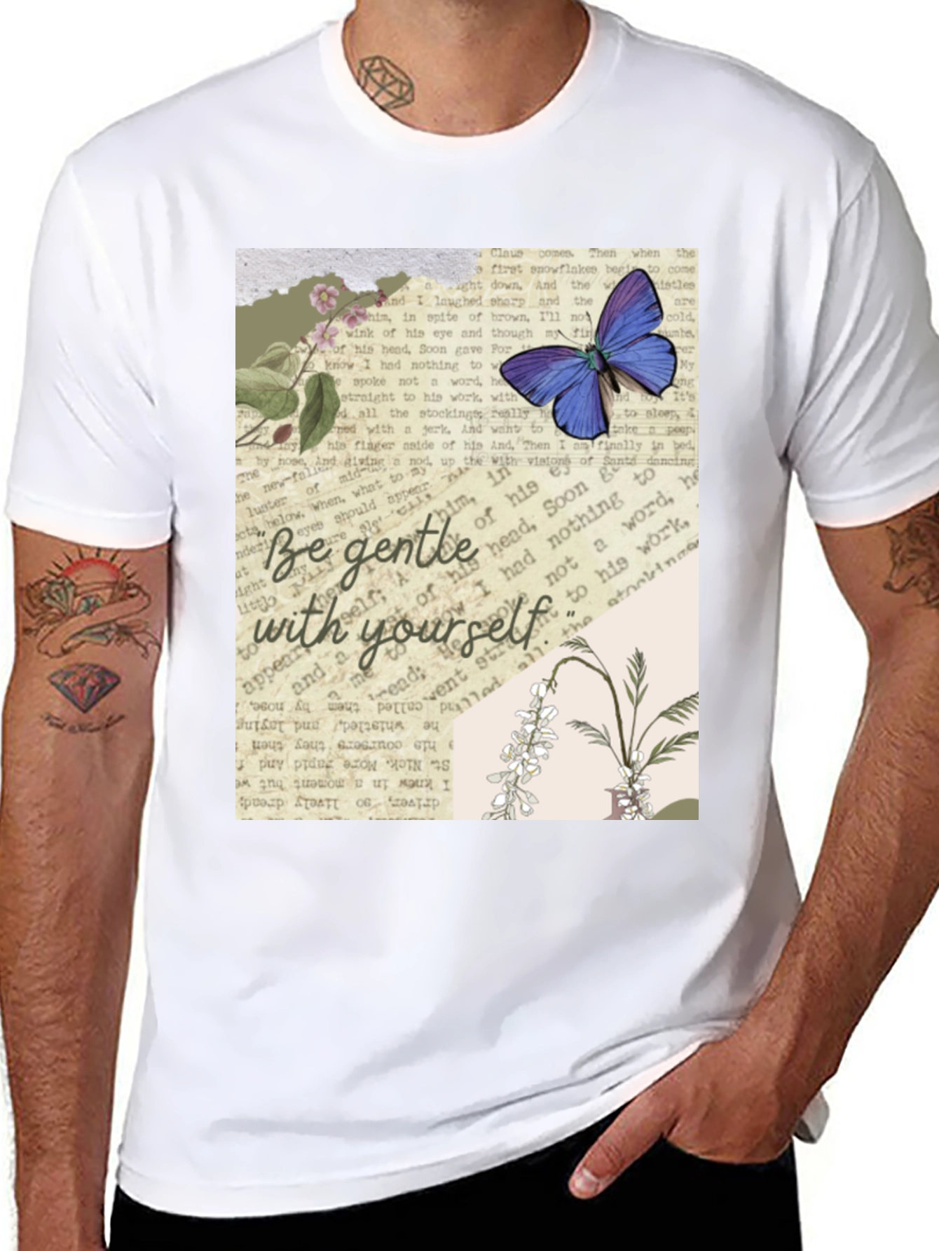 Black Be Gentle With Yourself Graphic Tee view 8