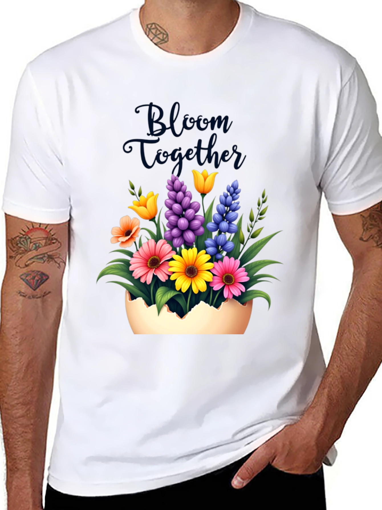 Black Bloom Together Floral Graphic Tee view 8