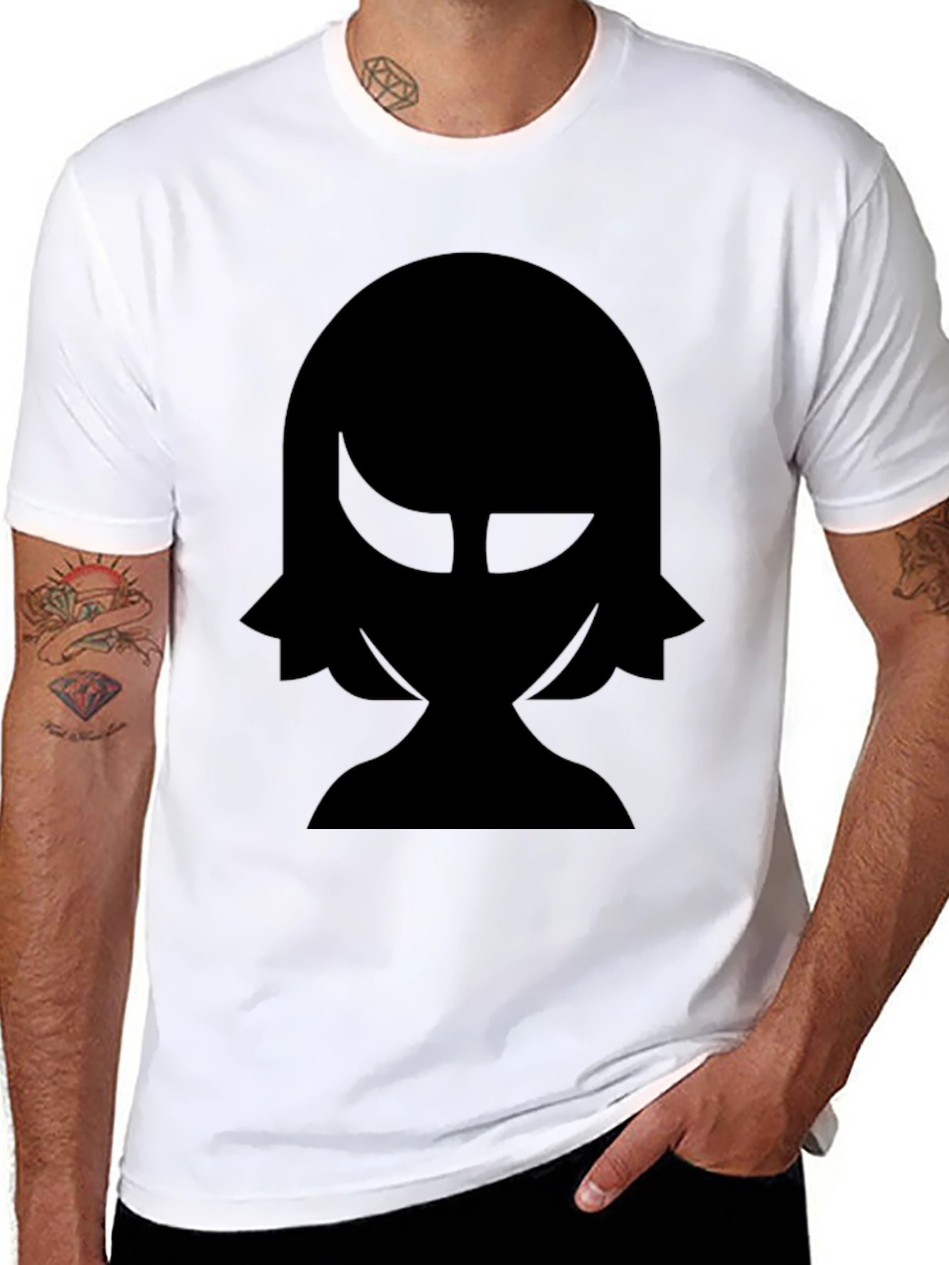 Black Silhouette Graphic Black T-Shirt view 8