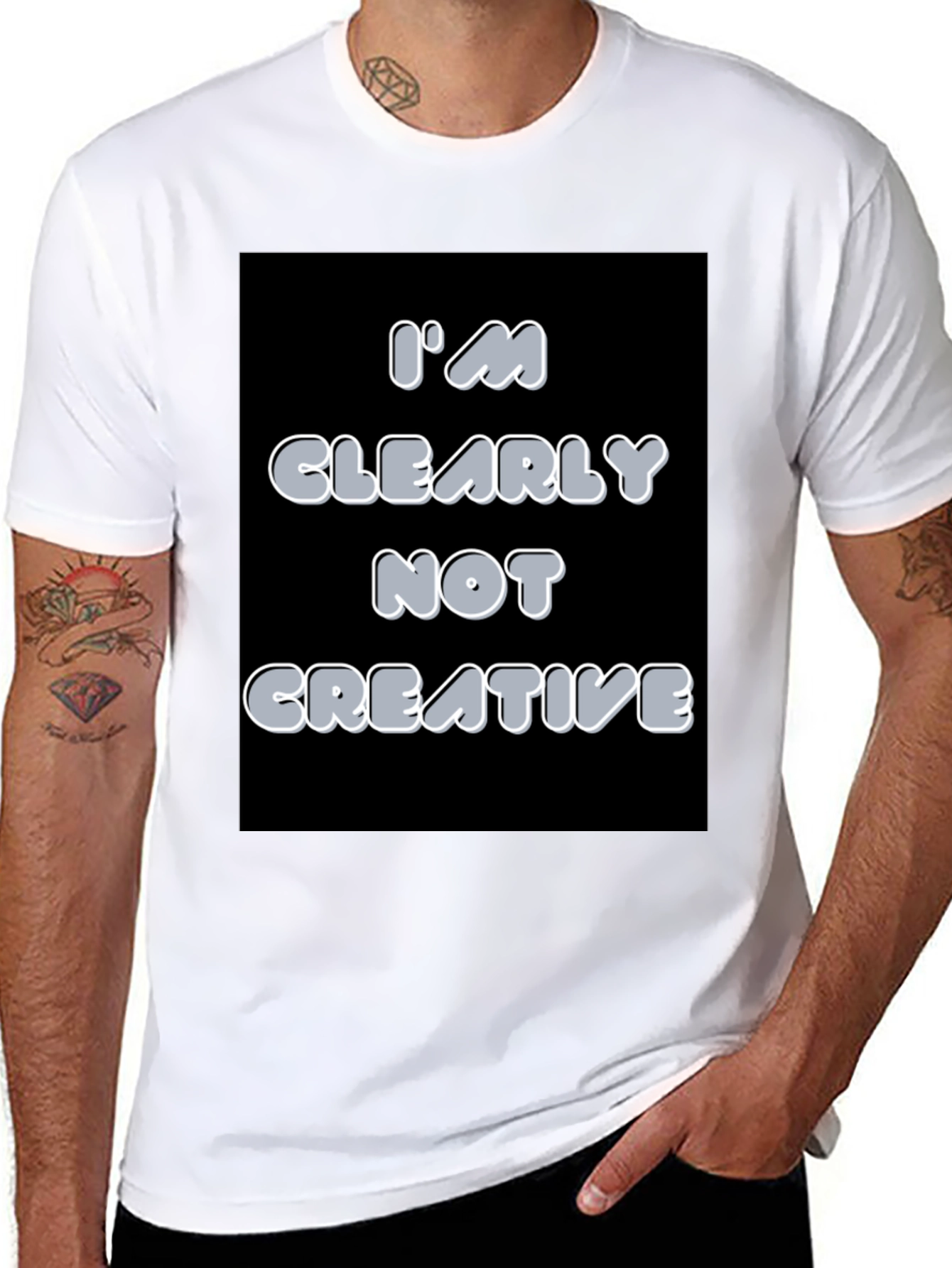 Black I'm Clearly Not Creative Graphic T-Shirt view 8