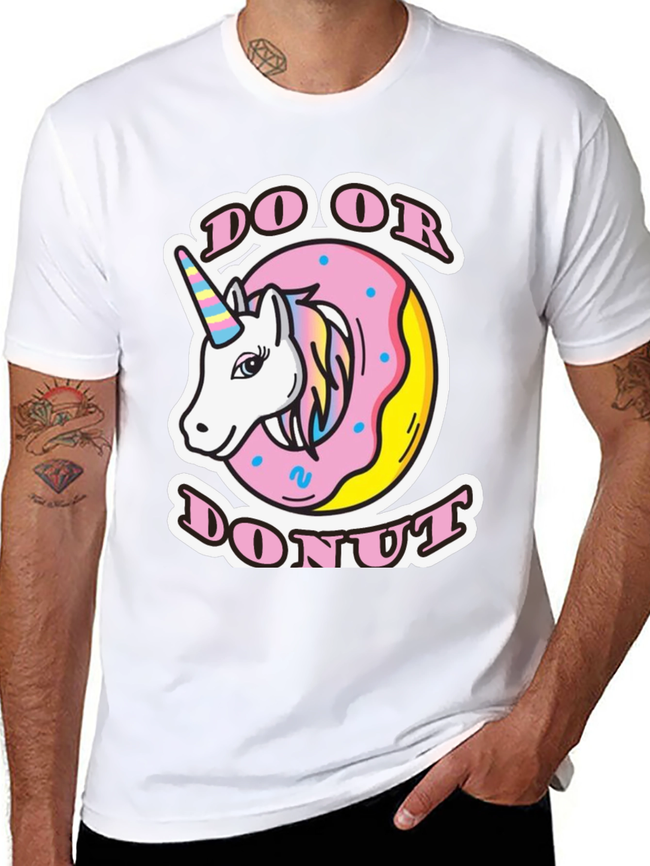 Black Do Or Donut Unicorn T-Shirt - Unisex view 8