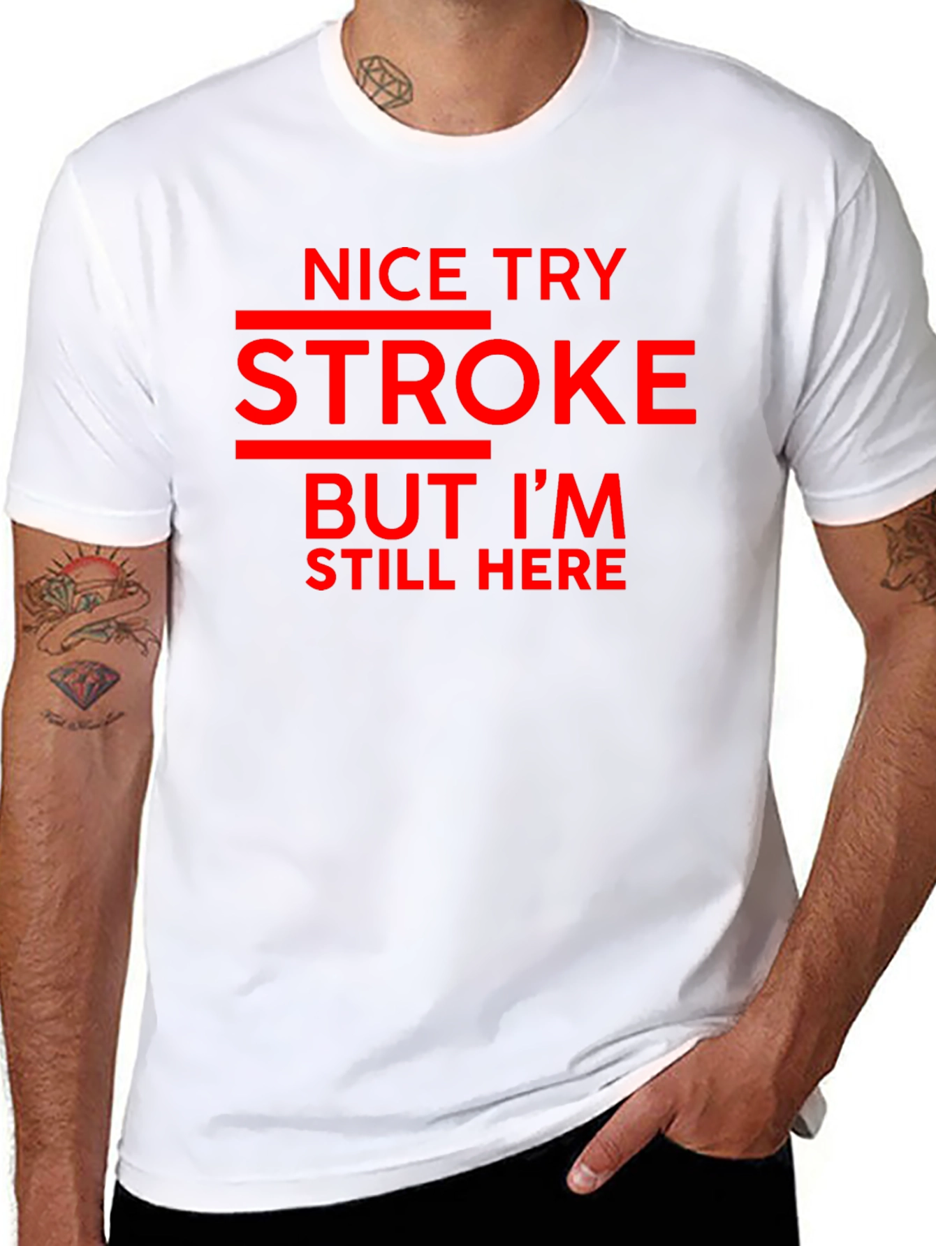 Black Funny Stroke Survivor Graphic Tee view 8