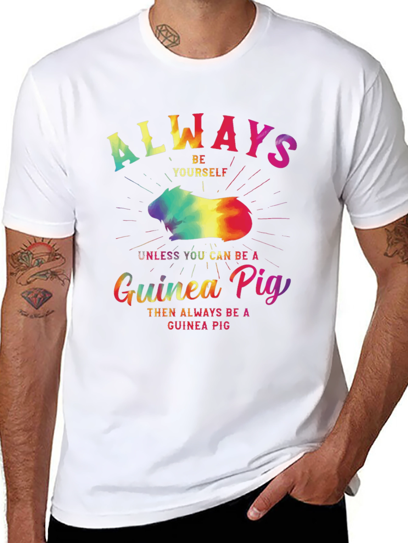 Black Always Be Yourself Guinea Pig T-Shirt view 8