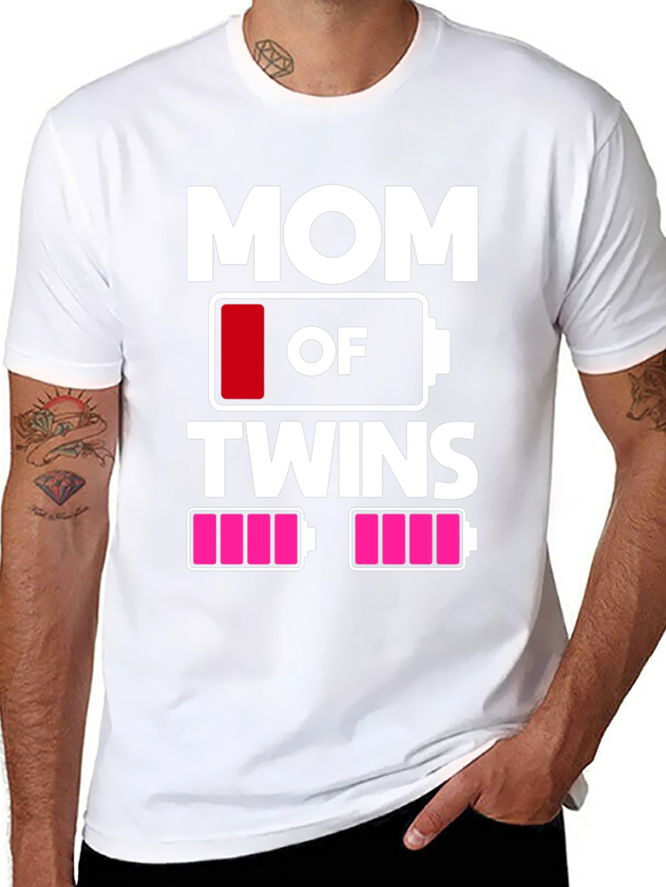 Mom of Twins Low Battery T-Shirt - 8