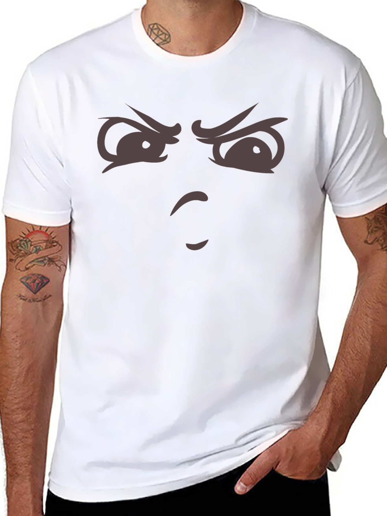 Black Funny Angry Face T-Shirt - Express Yourself! view 8