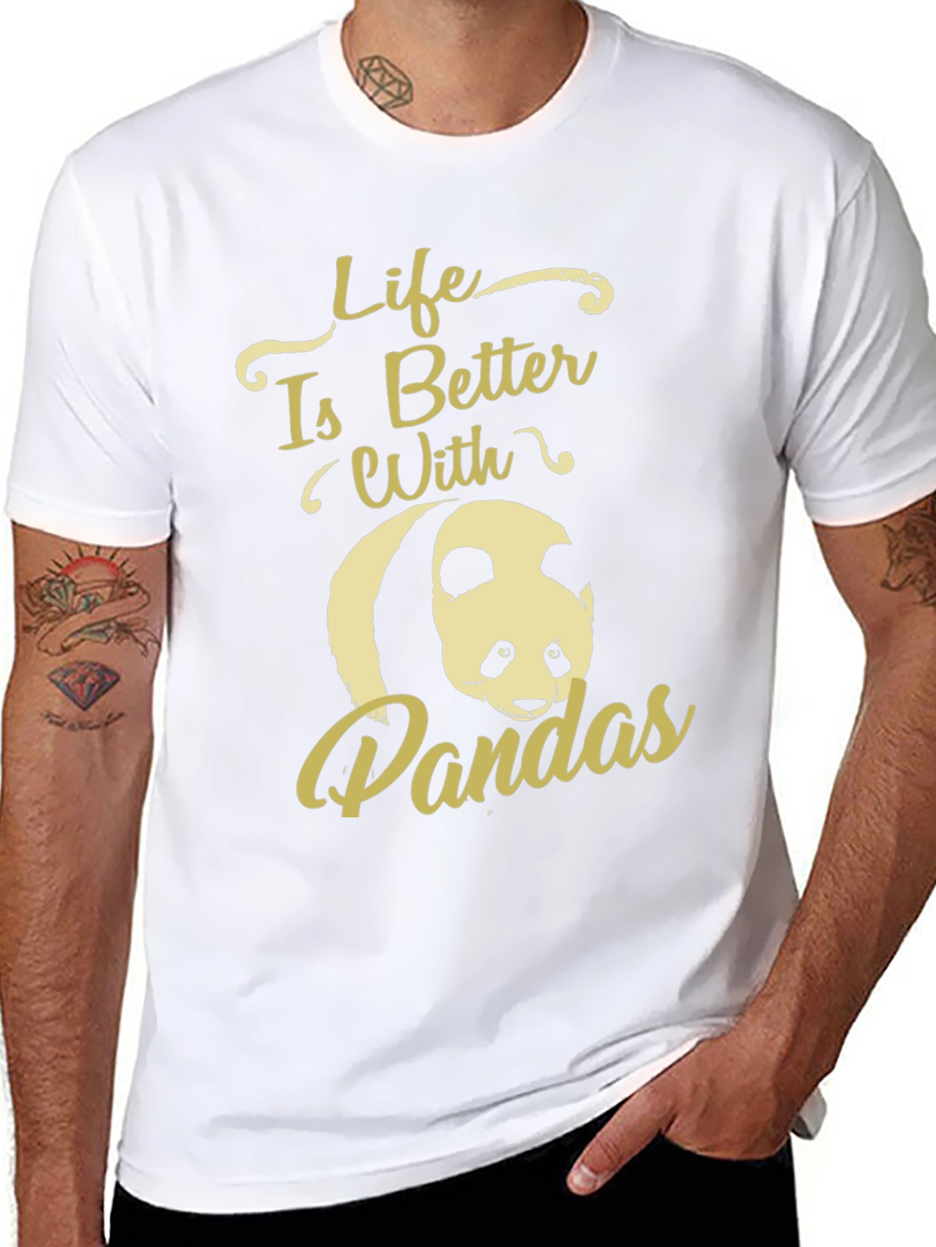 Black Life is Better with Pandas Graphic T-Shirt view 8