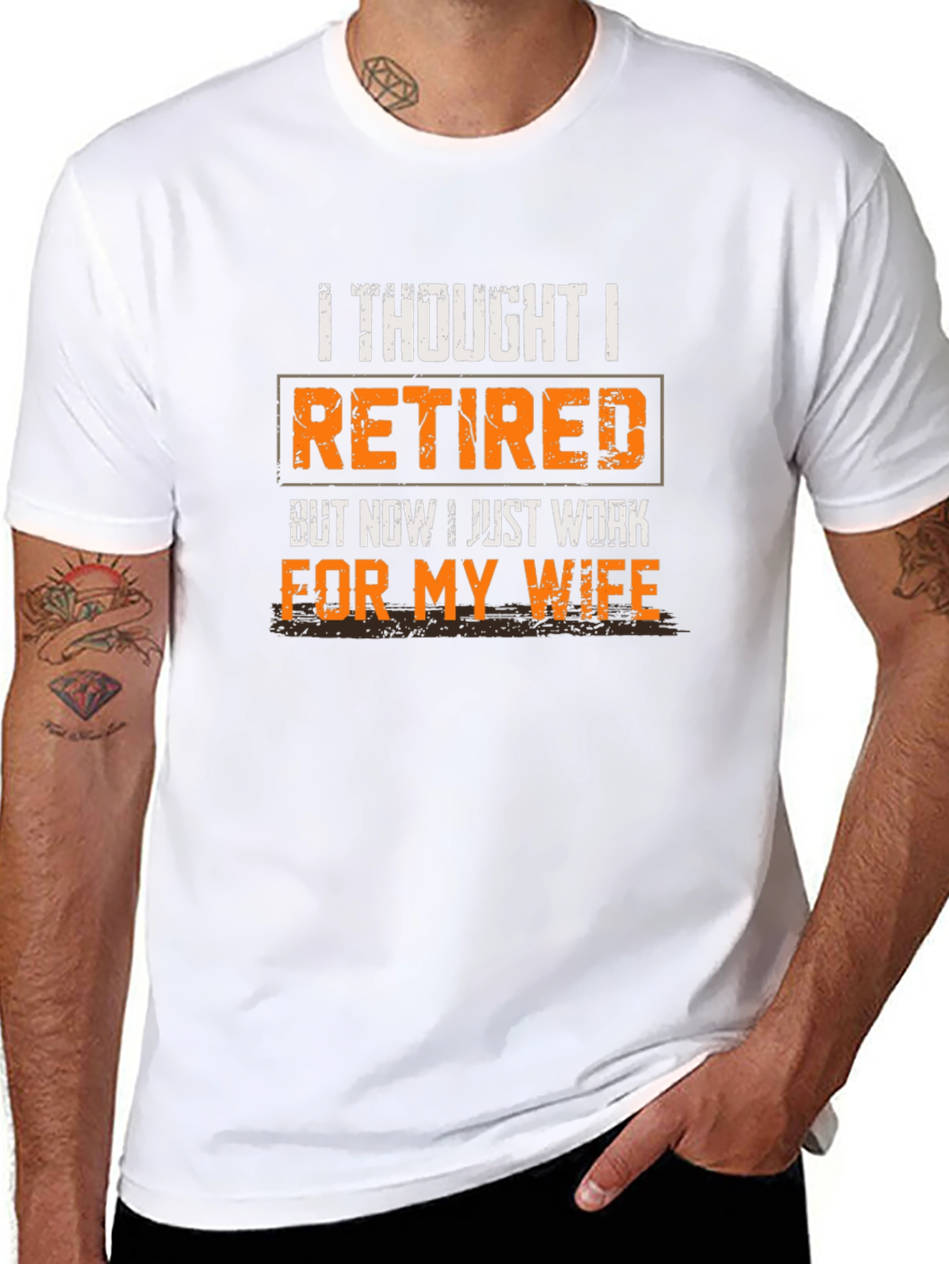Black Retired? Funny T-Shirt - Work for My Wife view 8
