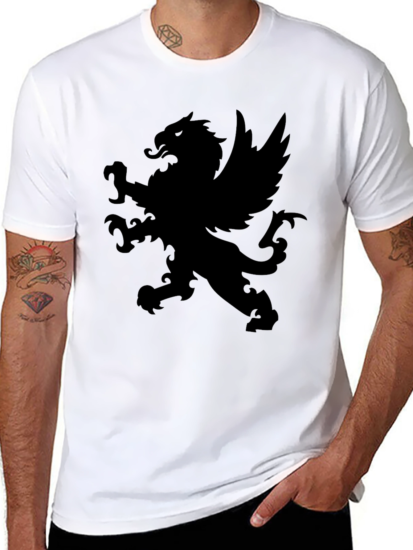 Black Gryphon Graphic Black T-Shirt view 8