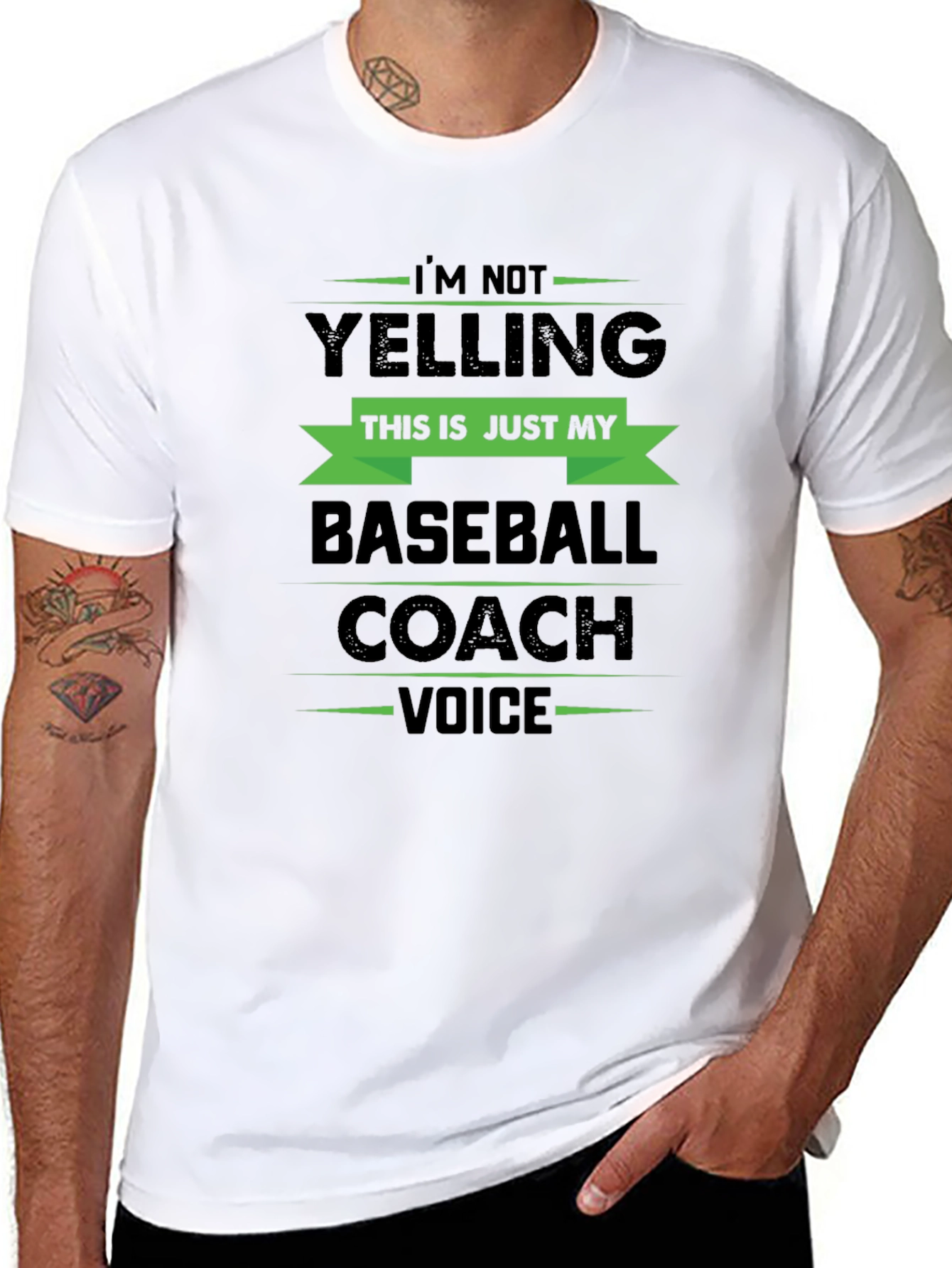 Black Baseball Coach Voice T-Shirt - Funny Coach Tee view 8