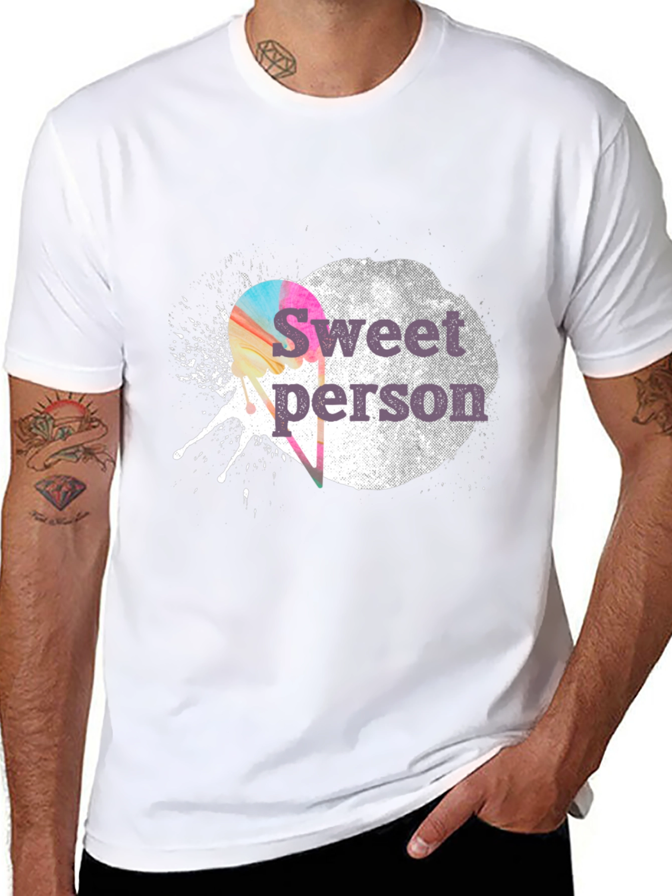 Black Sweet Person Graphic Tee - Soft Cotton Blend view 8