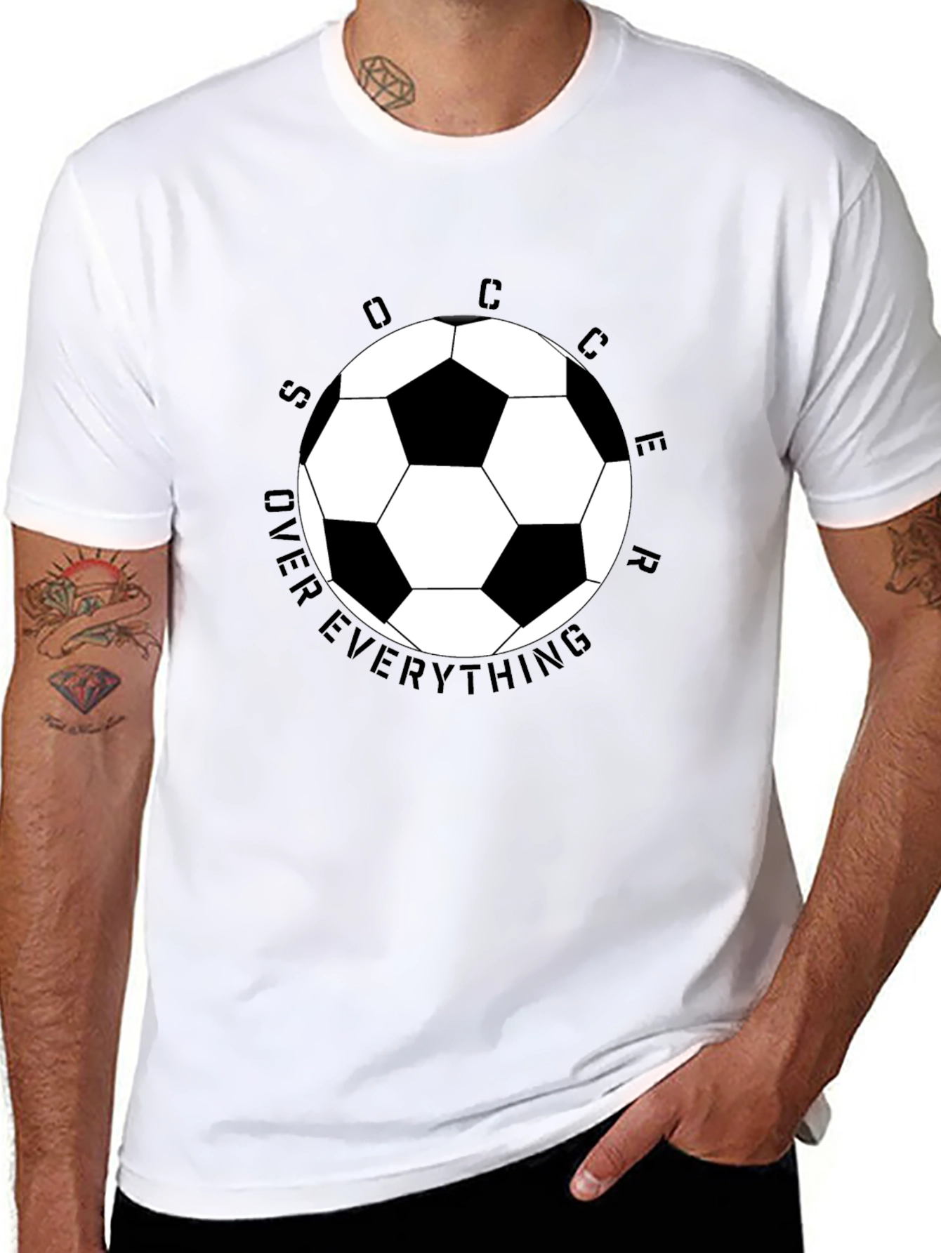 Black Soccer Over Everything Graphic Tee view 8