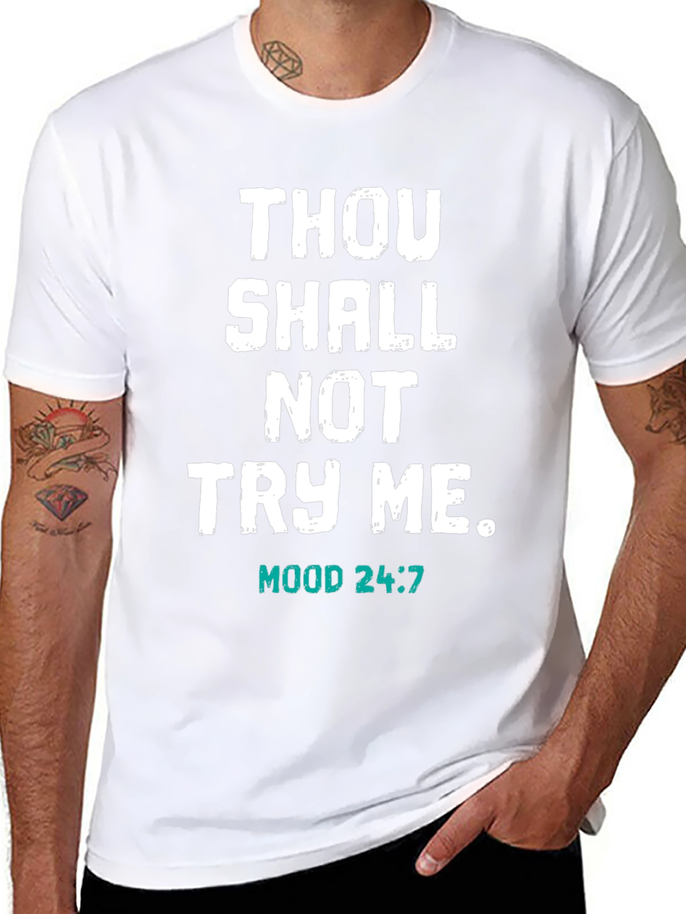Black Thou Shalt Not Try Me Black T-Shirt view 8