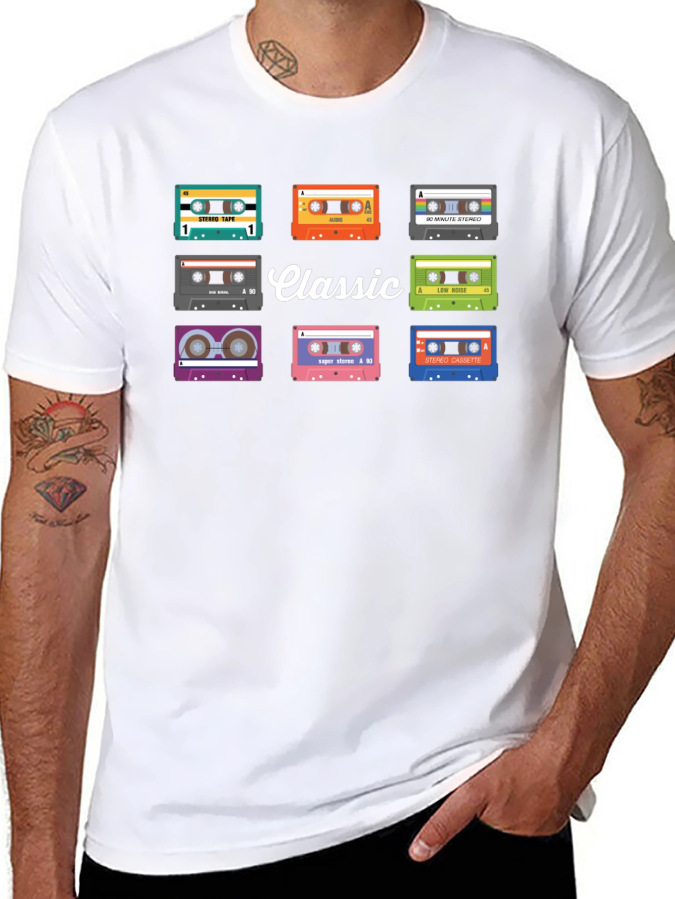 Black Classic Cassette Tape Graphic Tee view 8