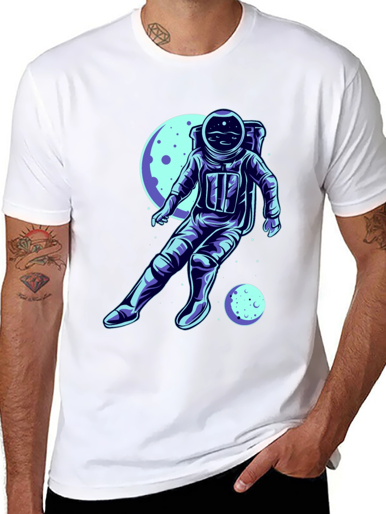 Black Astronaut Graphic Tee - Space Adventure Shirt view 8