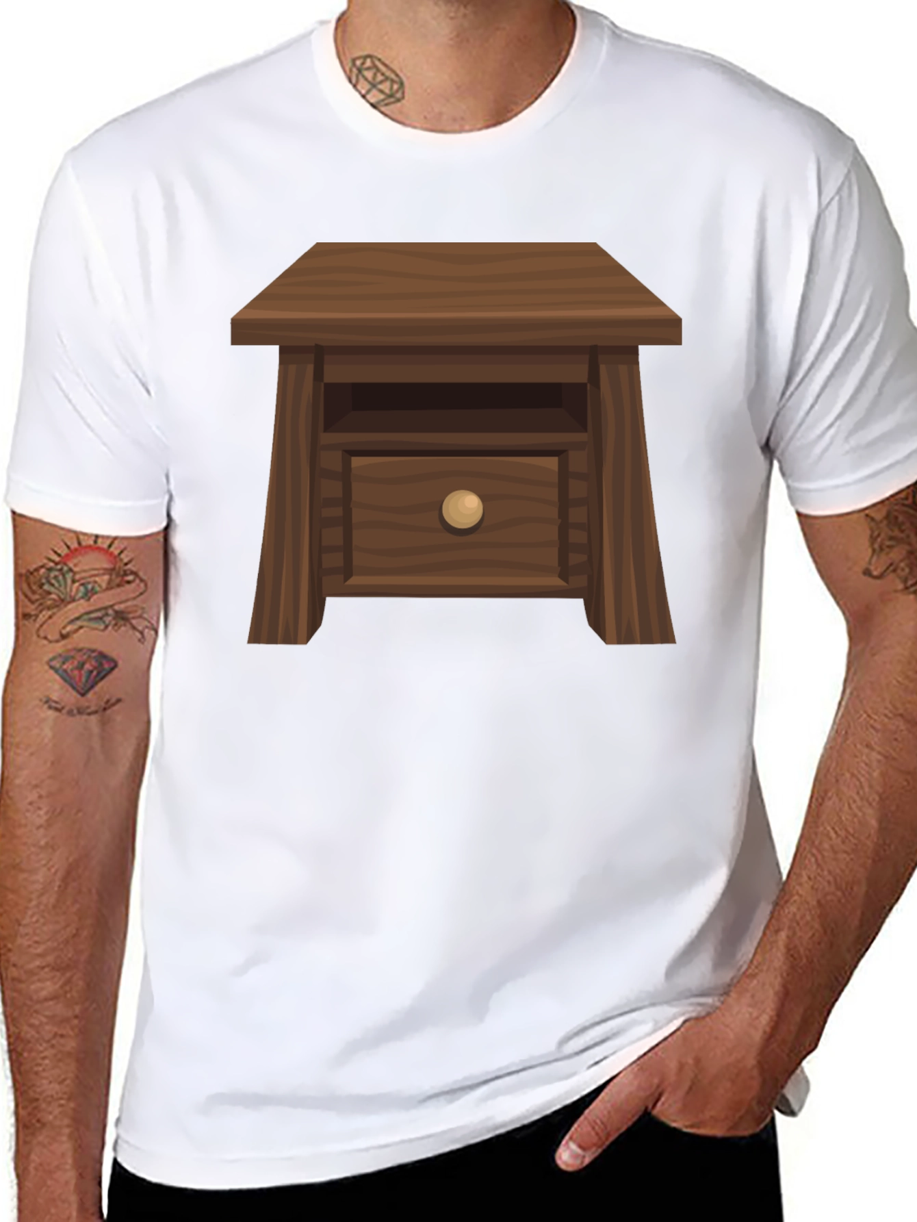 Black Novelty Nightstand Graphic Tee - Unique & Comfortable view 8