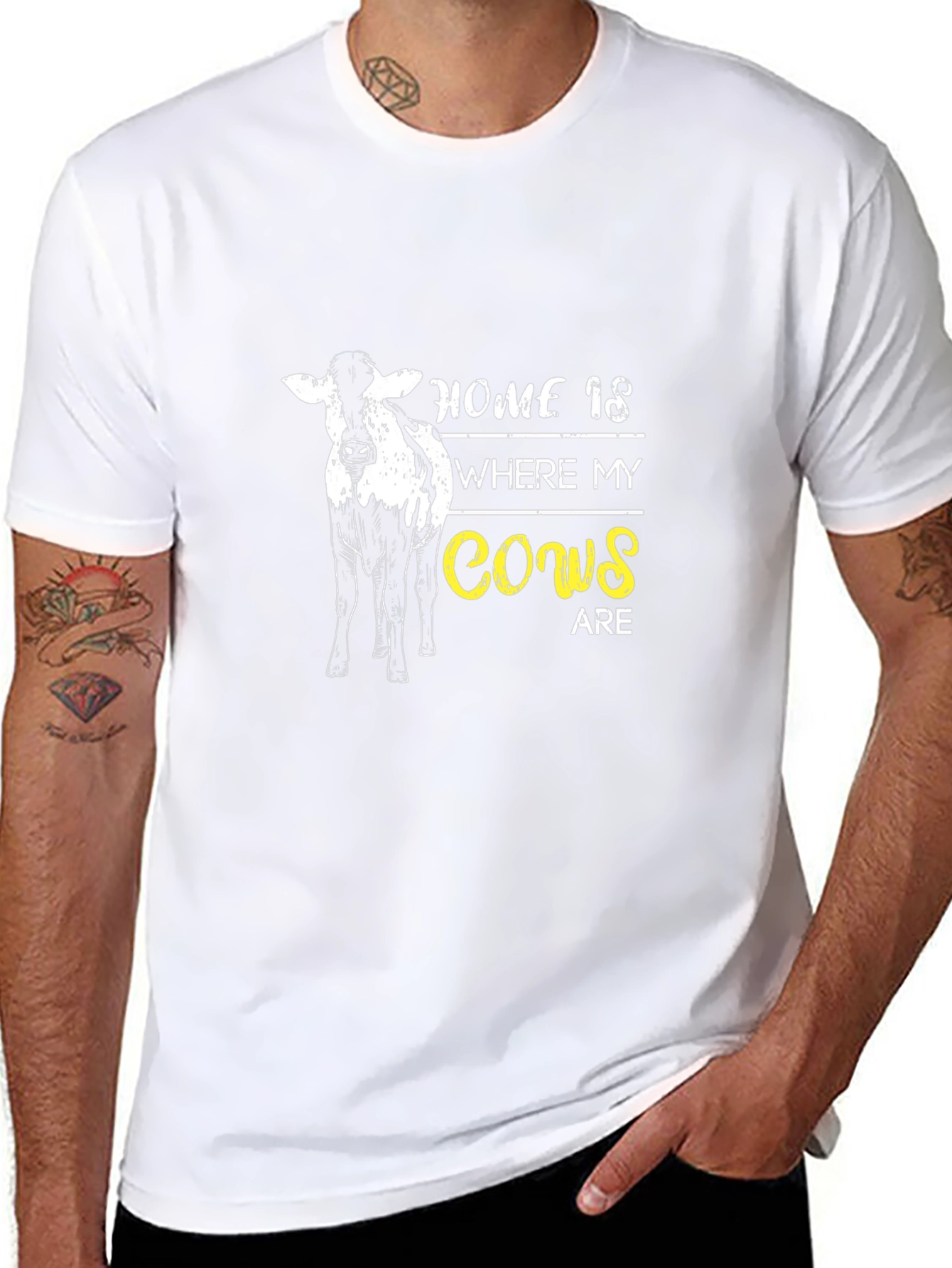 Black Home is Where My Cows Are T-Shirt view 8