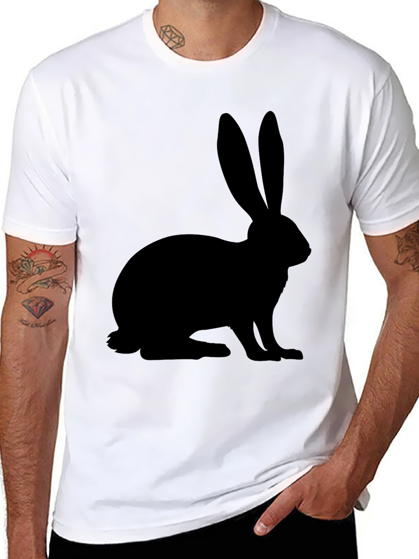 Black Black Rabbit Graphic T-Shirt - Casual Style view 8