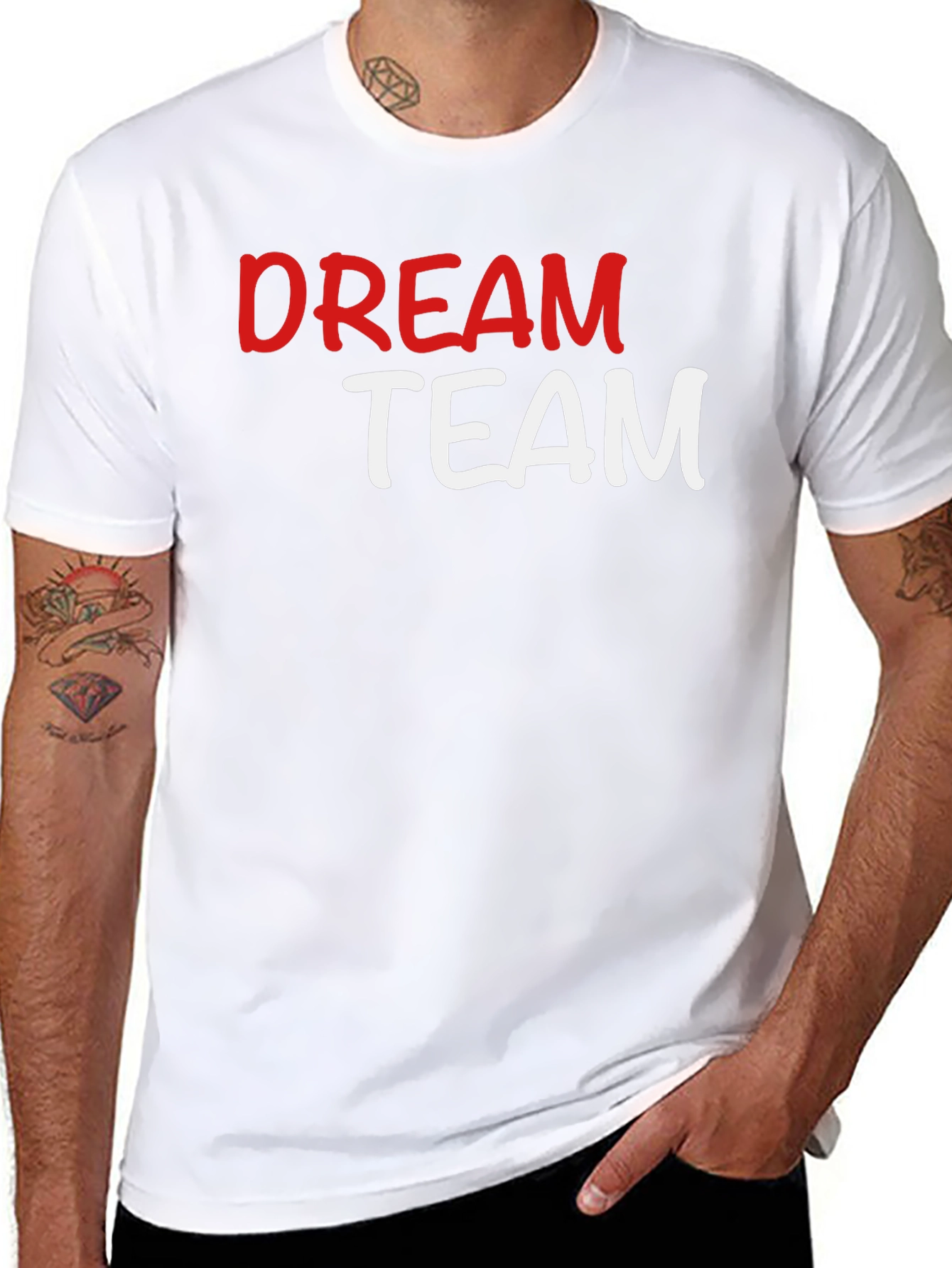 Black Dream Team Graphic T-Shirt - Black Crew Neck Tee view 8