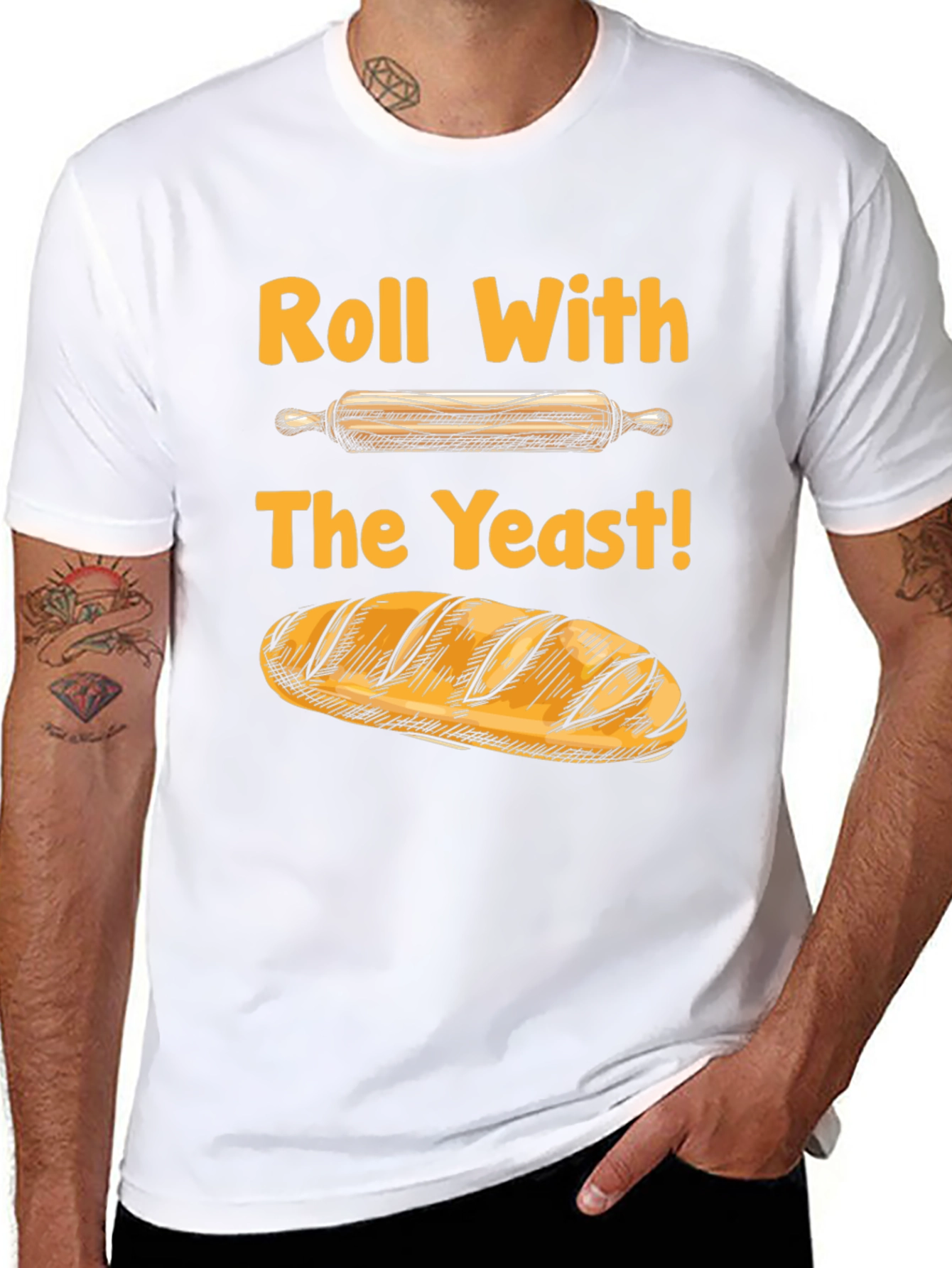 Black Roll With The Yeast Funny Baking T-Shirt view 8