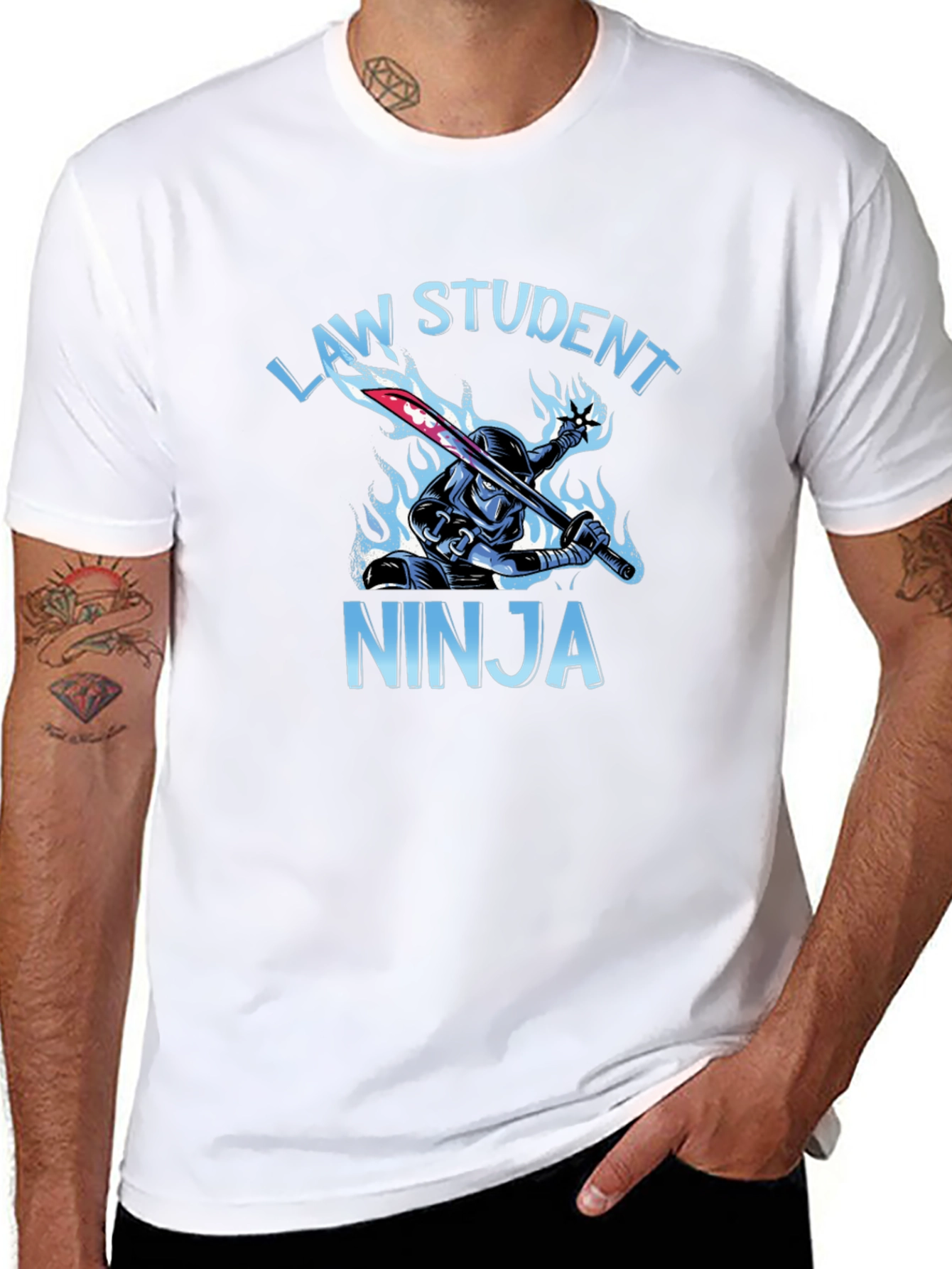 Black Law Student Ninja Graphic T-Shirt view 8