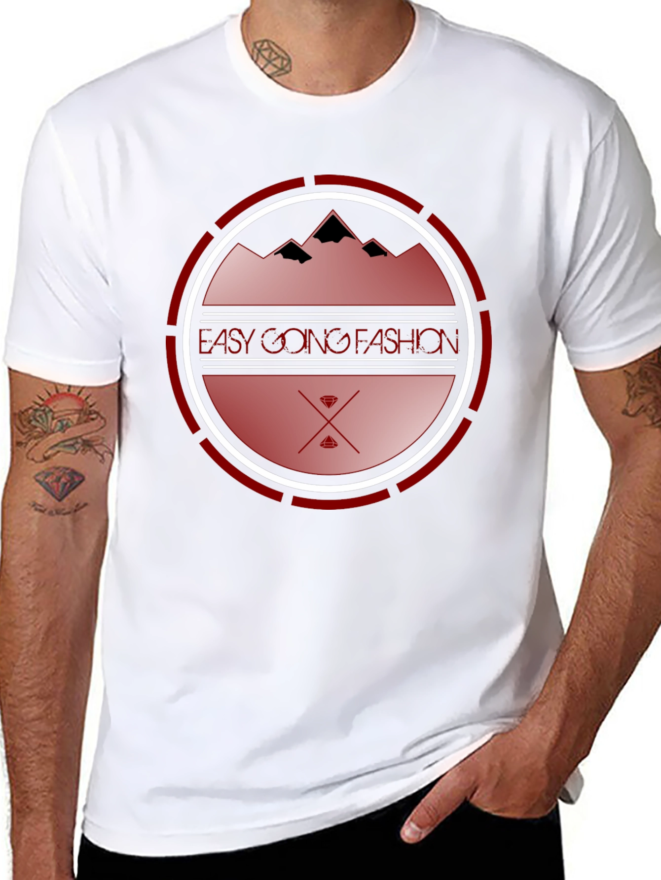 Black Easy Going Fashion Graphic Tee view 8