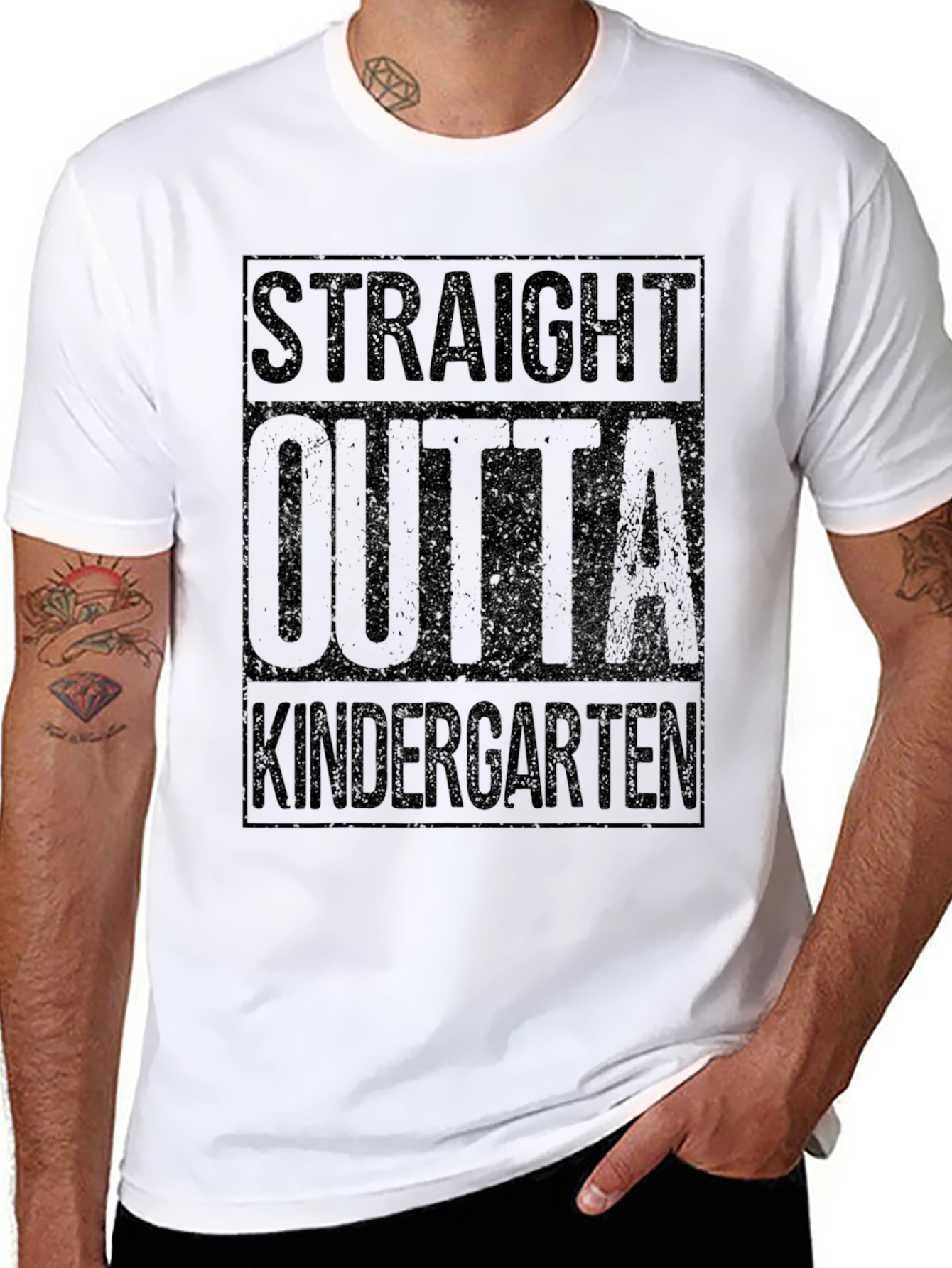 Straight Outta Kindergarten Black T-Shirt - 8
