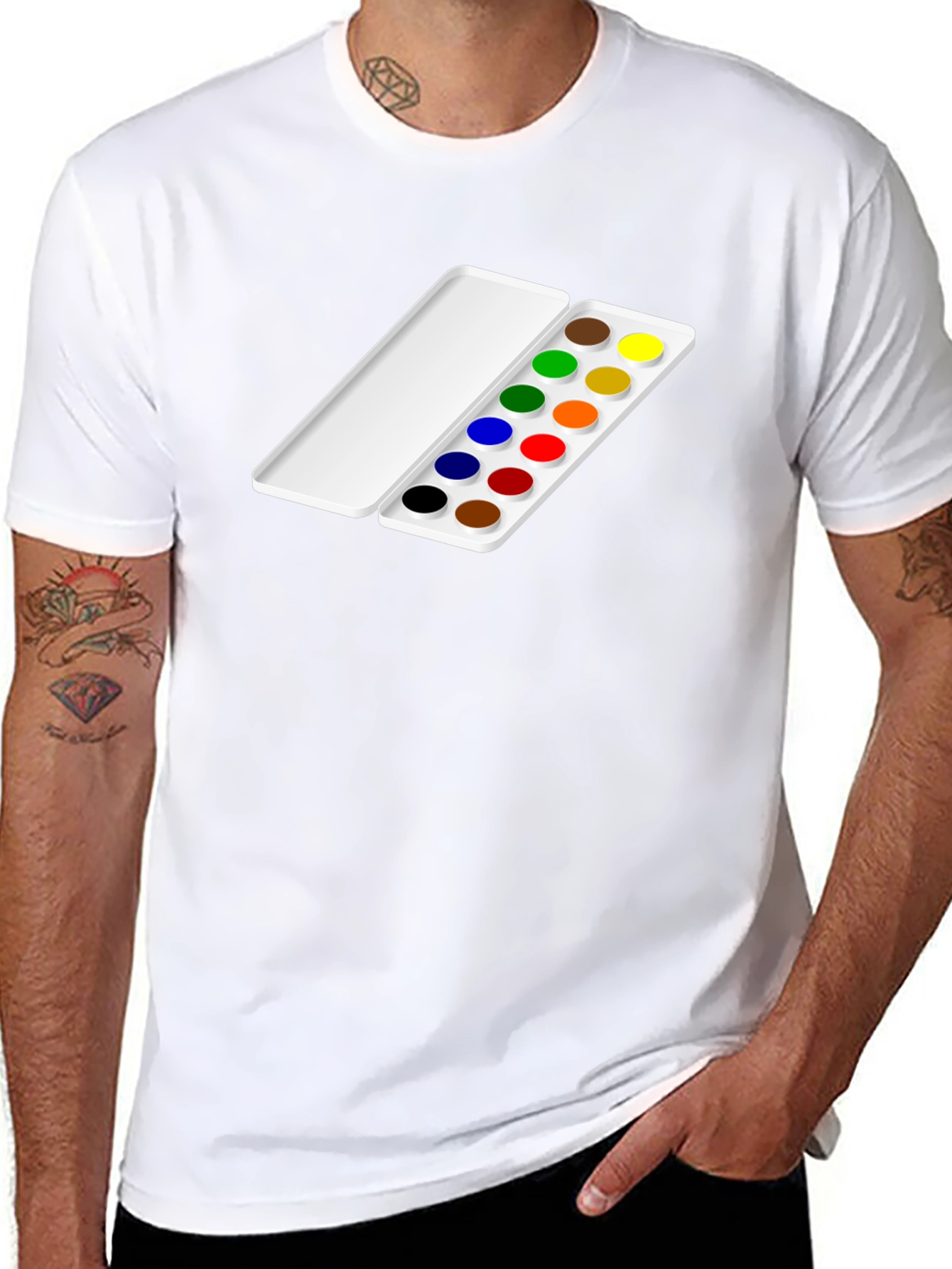 Black Artist Palette T-Shirt - Colorful Creativity view 8