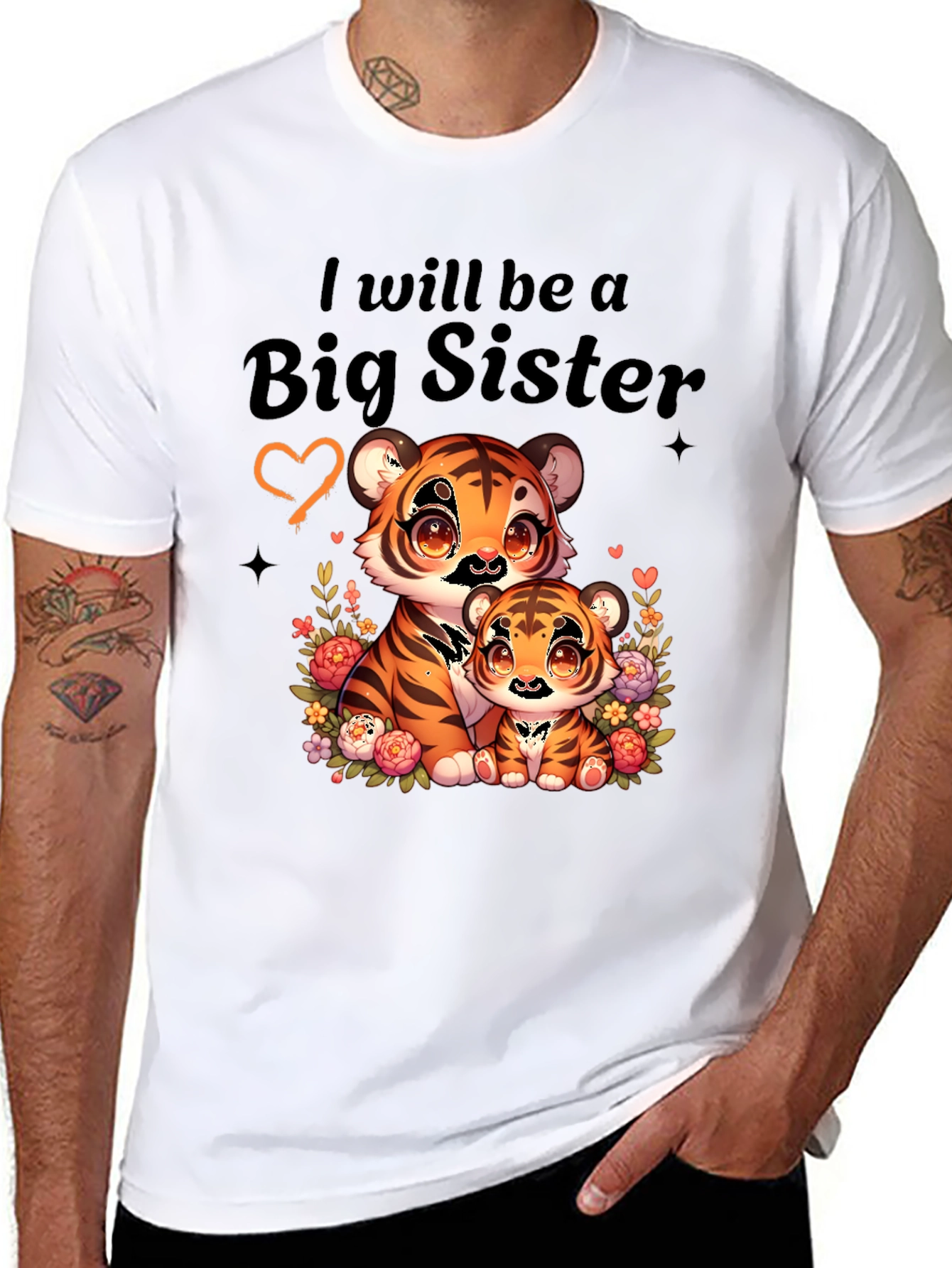 Black Big Sister Tiger Tee view 8